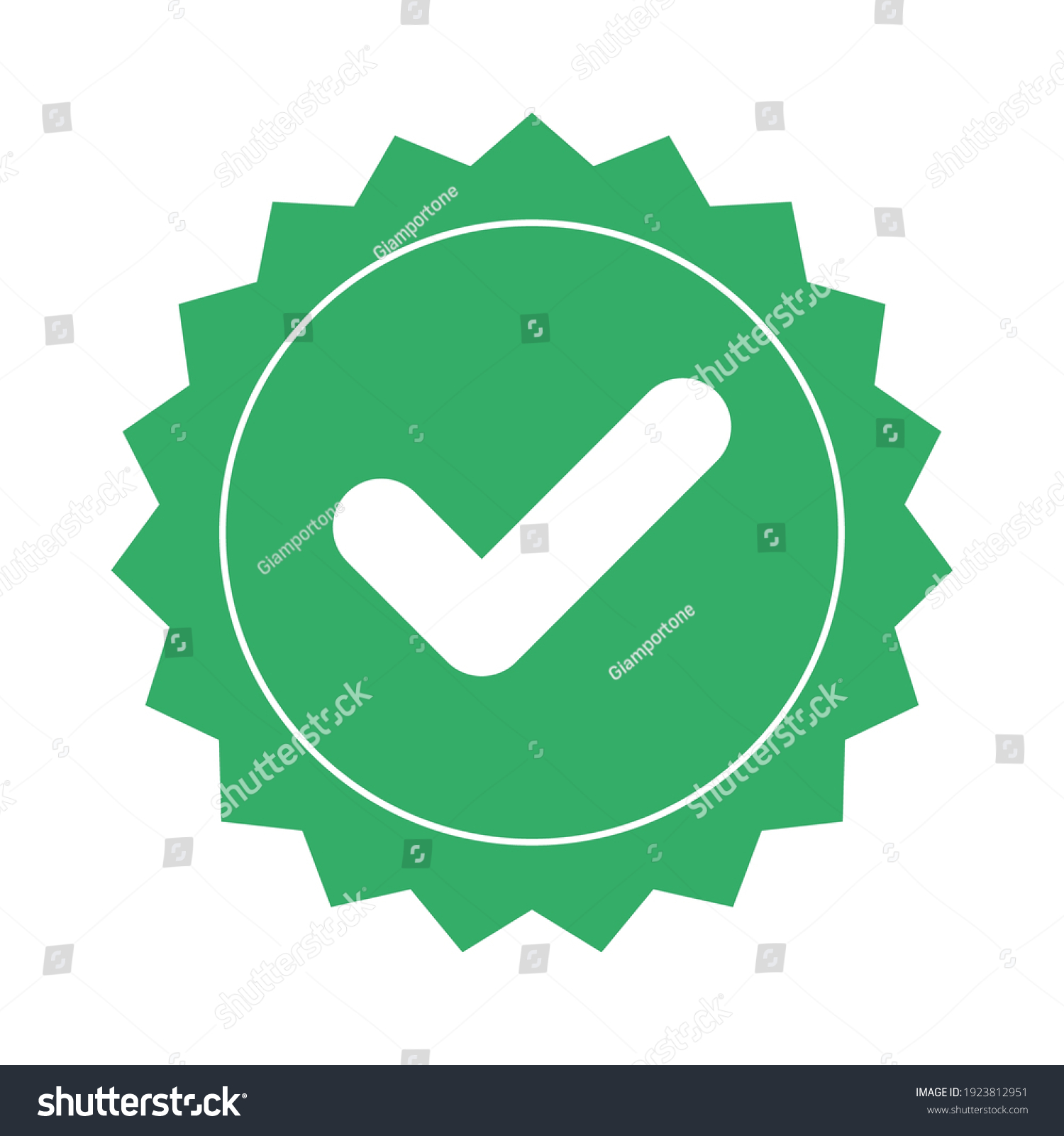 Checkmark Vector Icon Star Badge Symbol Stock Vector Royalty Free