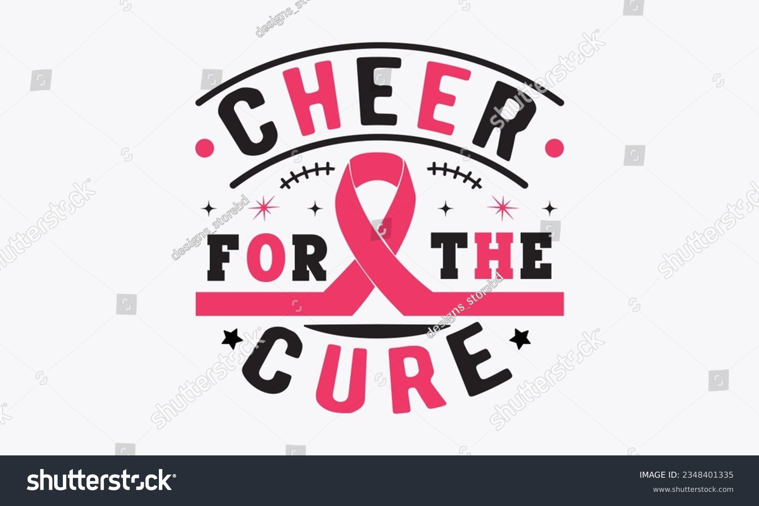 SVG of Cheer for the cure svg, Breast Cancer SVG design, Cancer Awareness, Instant Download, Breast Cancer Ribbon svg, cut files, Cricut, Silhouette, Breast Cancer t shirt design Quote bundle svg