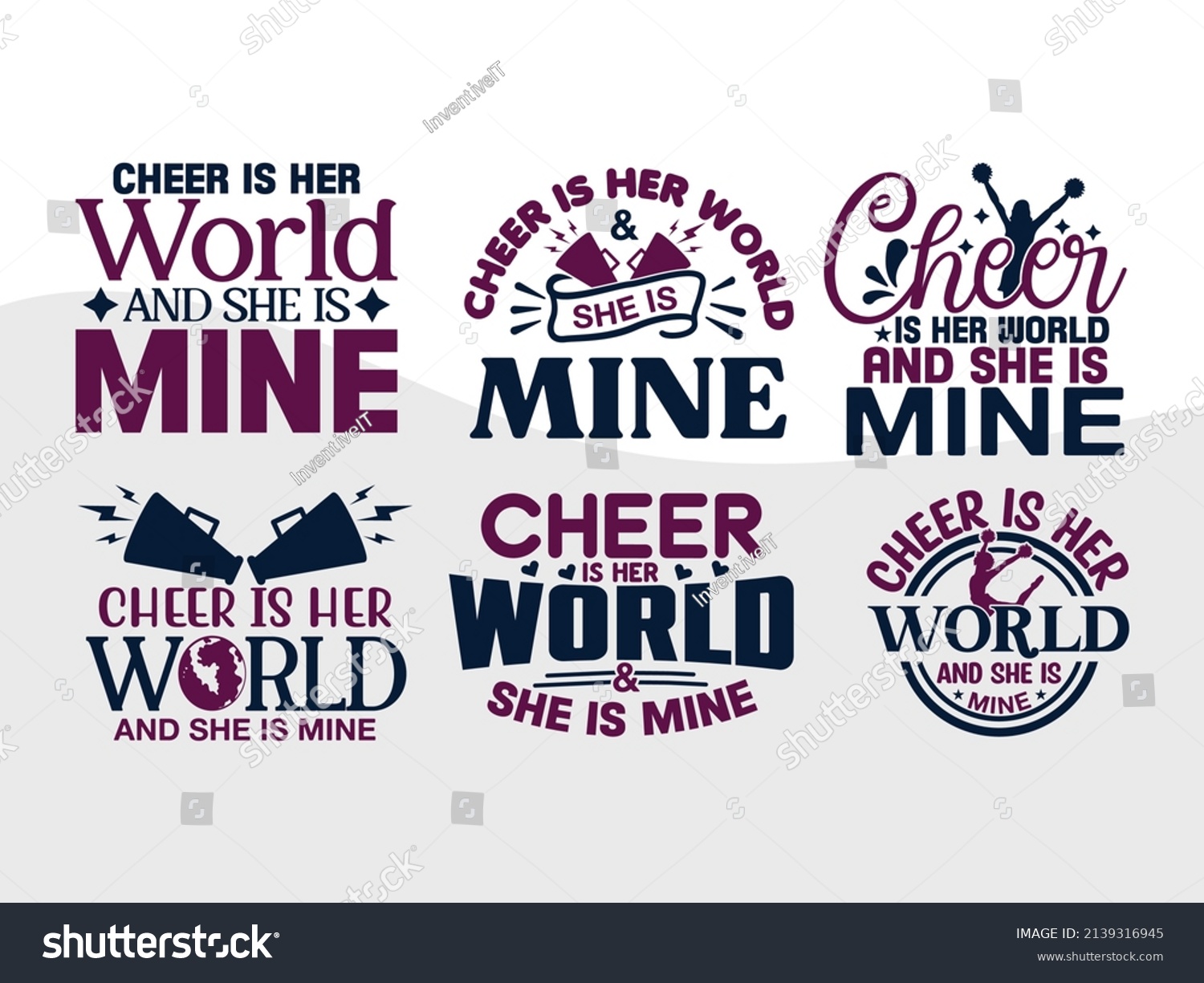 SVG of Cheer Is Her World Printable Vector Illustration svg