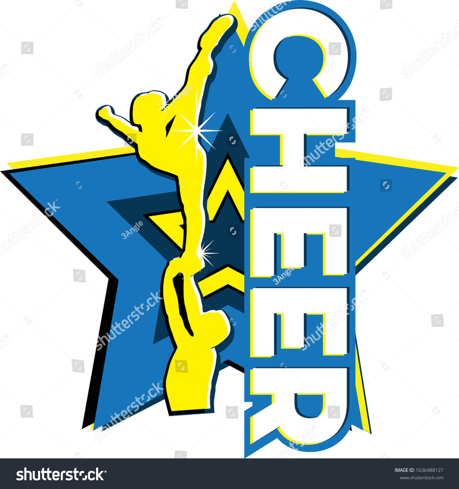 Cheer Simple Sign Cheerleaders Stunt Star Stock Vector Royalty Free