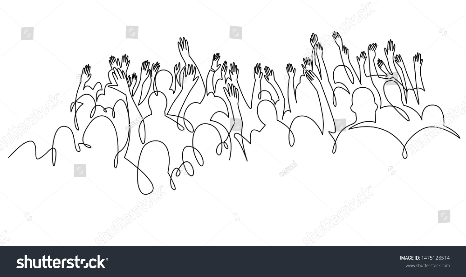 Illustration Joyeuse De La Foule Qui Image Vectorielle De Stock Libre De Droits