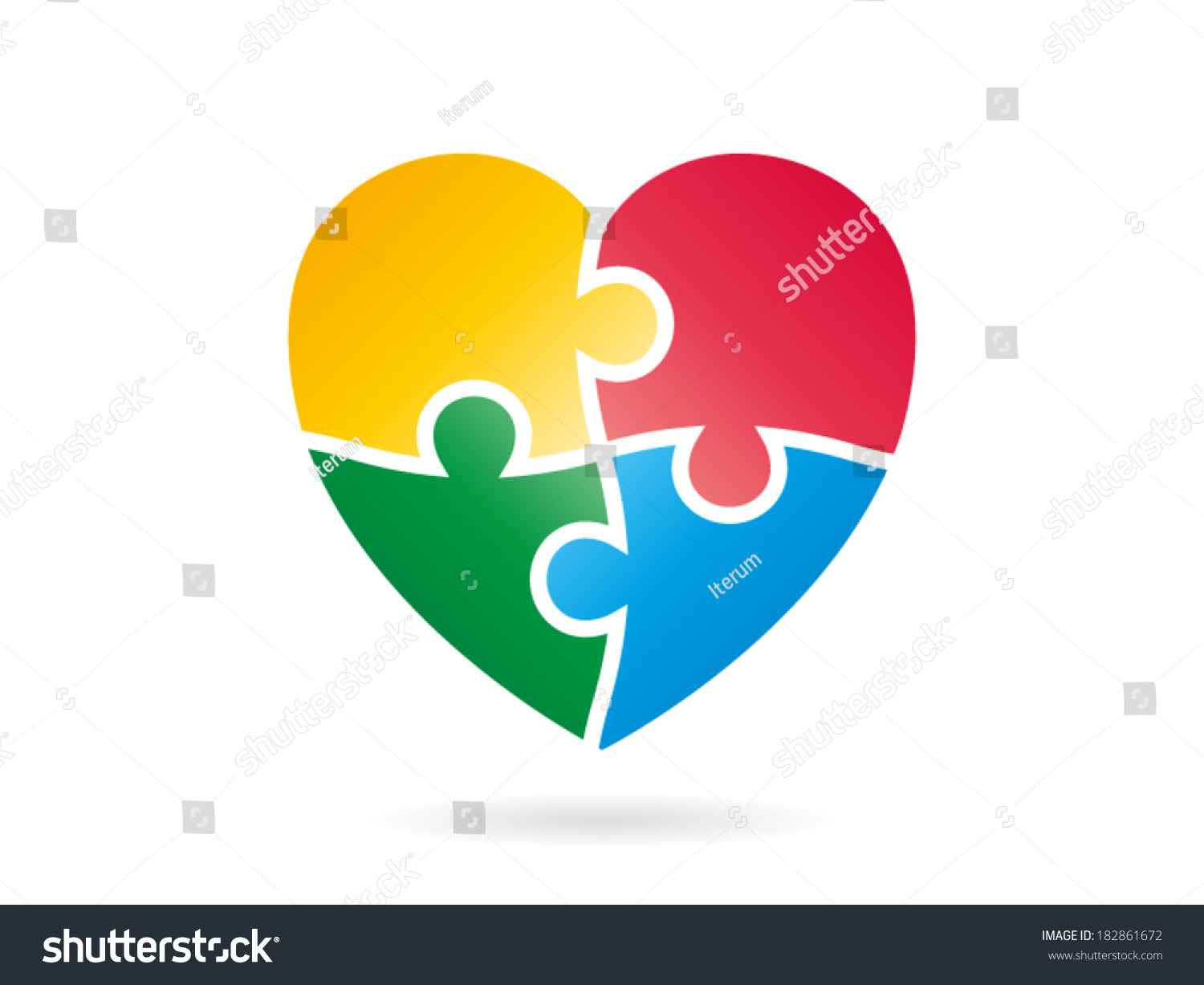 Cheerfully Colorful Heart Shaped Puzzle Vector Stock Vector (royalty 