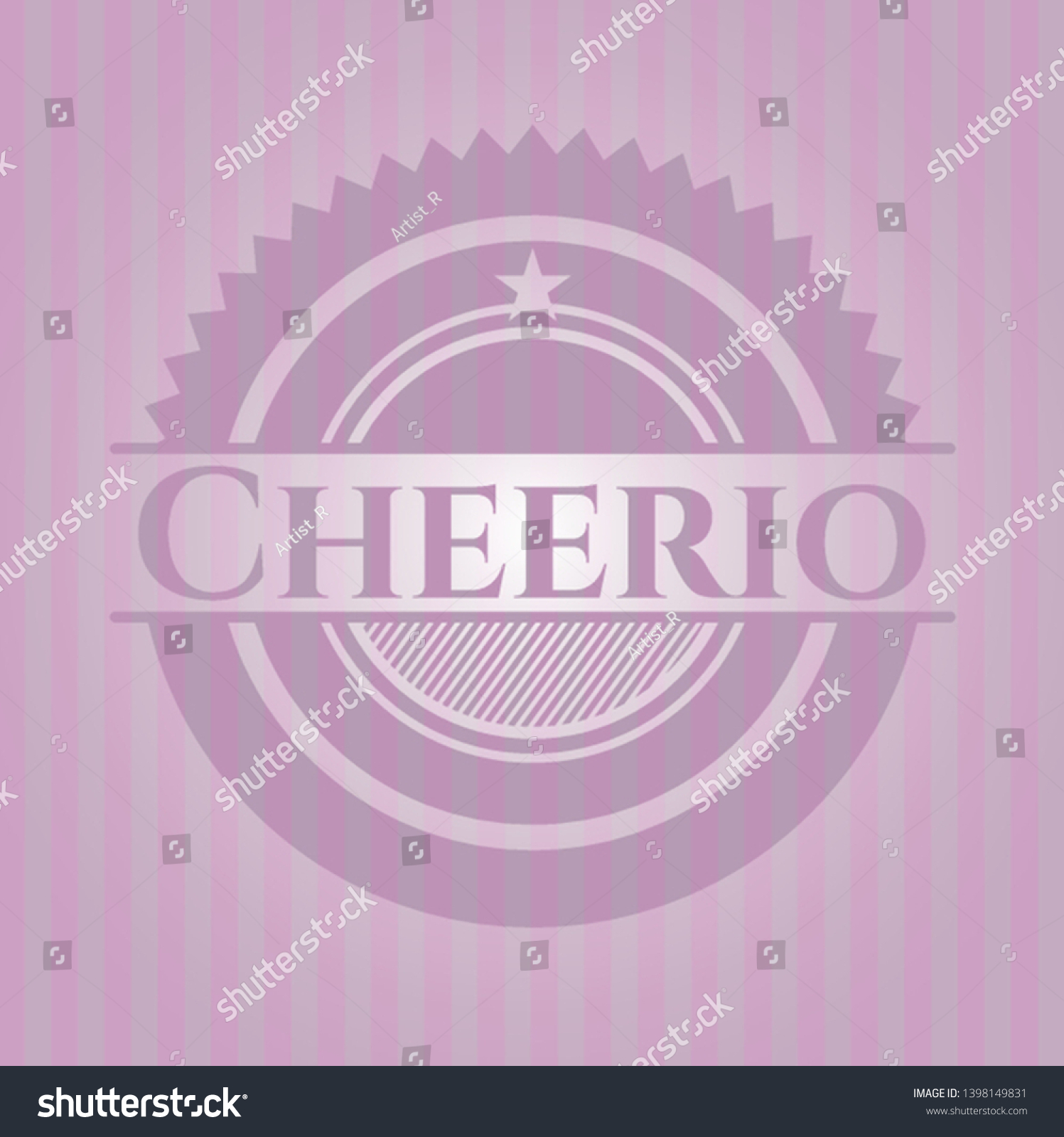 SVG of Cheerio badge with pink background. Vector Illustration. Detailed. svg
