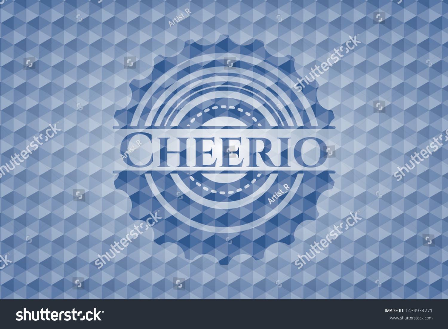 SVG of Cheerio blue emblem with geometric pattern. Vector Illustration. Detailed. svg