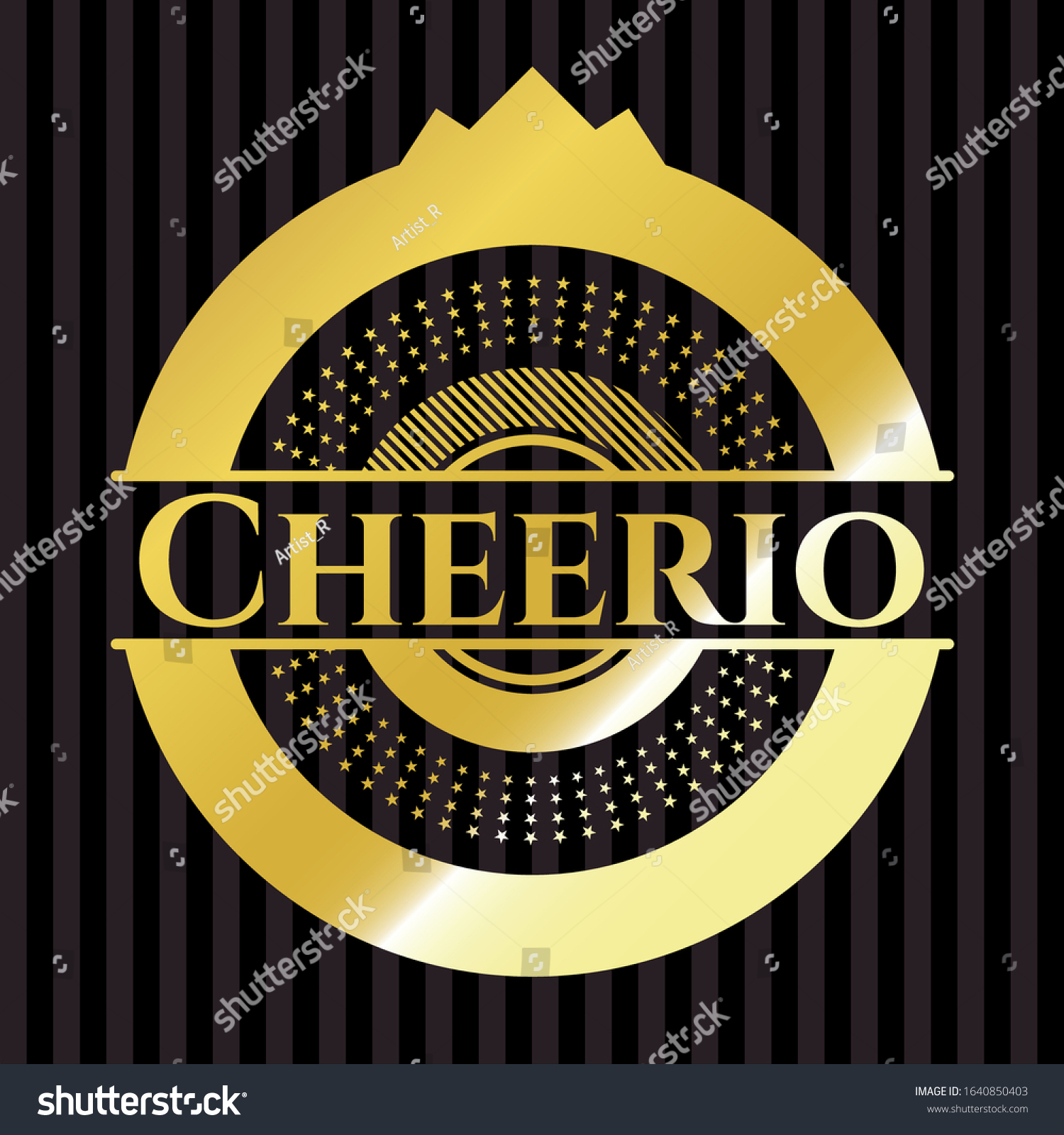 SVG of Cheerio gold badge or emblem. Vector Illustration. Detailed. svg