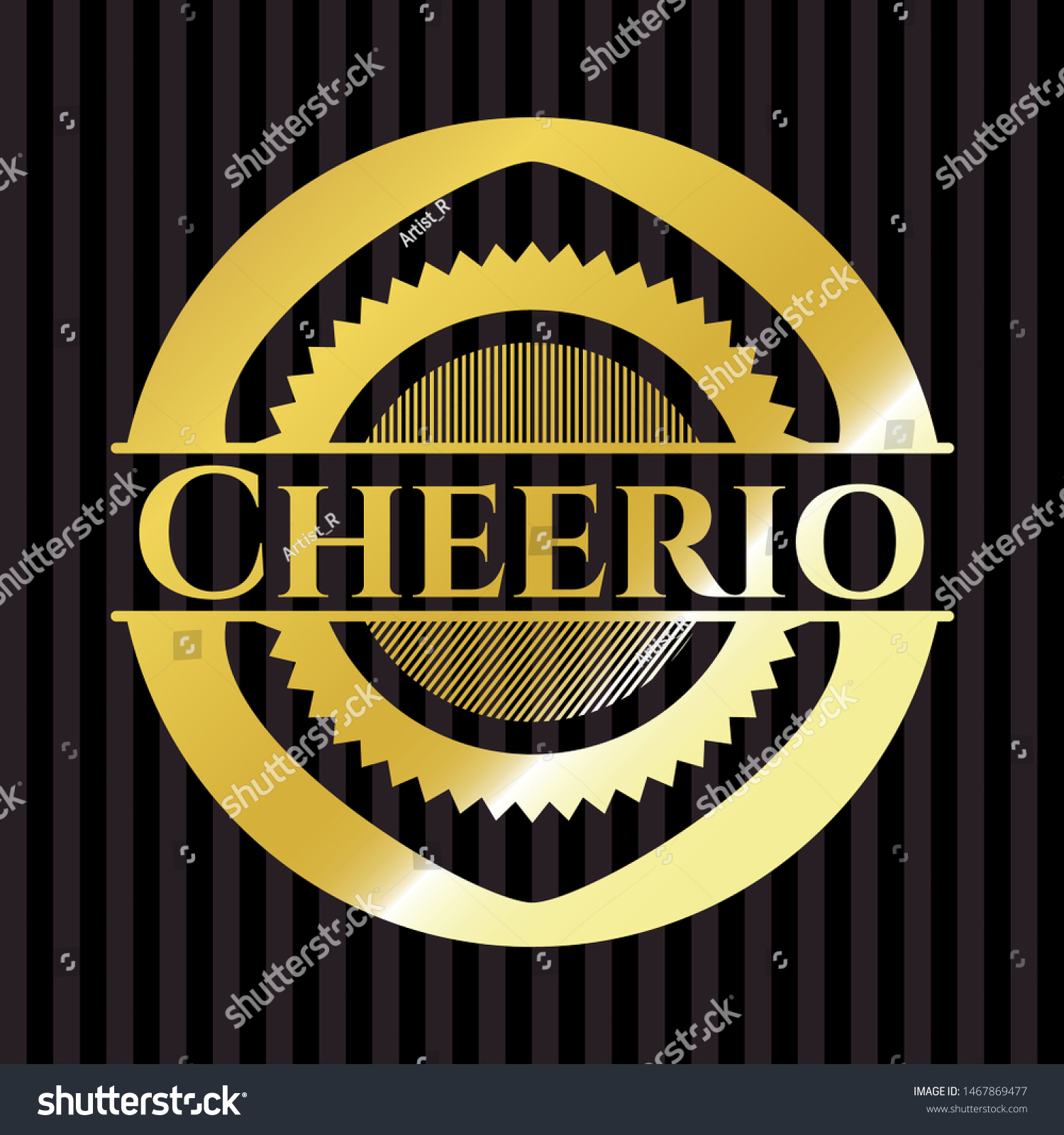 SVG of Cheerio golden emblem or badge. Vector Illustration. Detailed. svg