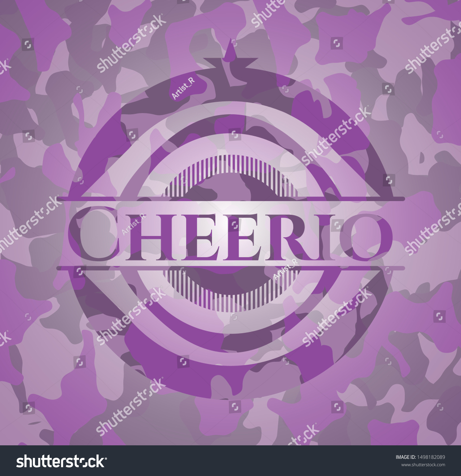 SVG of Cheerio pink and purple on camouflaged texture. Vector Illustration. Detailed. svg