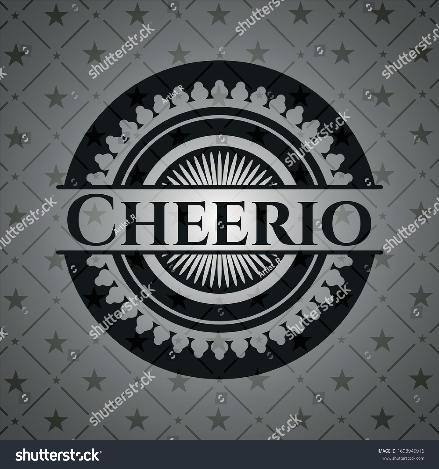 SVG of Cheerio realistic dark emblem. Vector Illustration. Detailed. svg