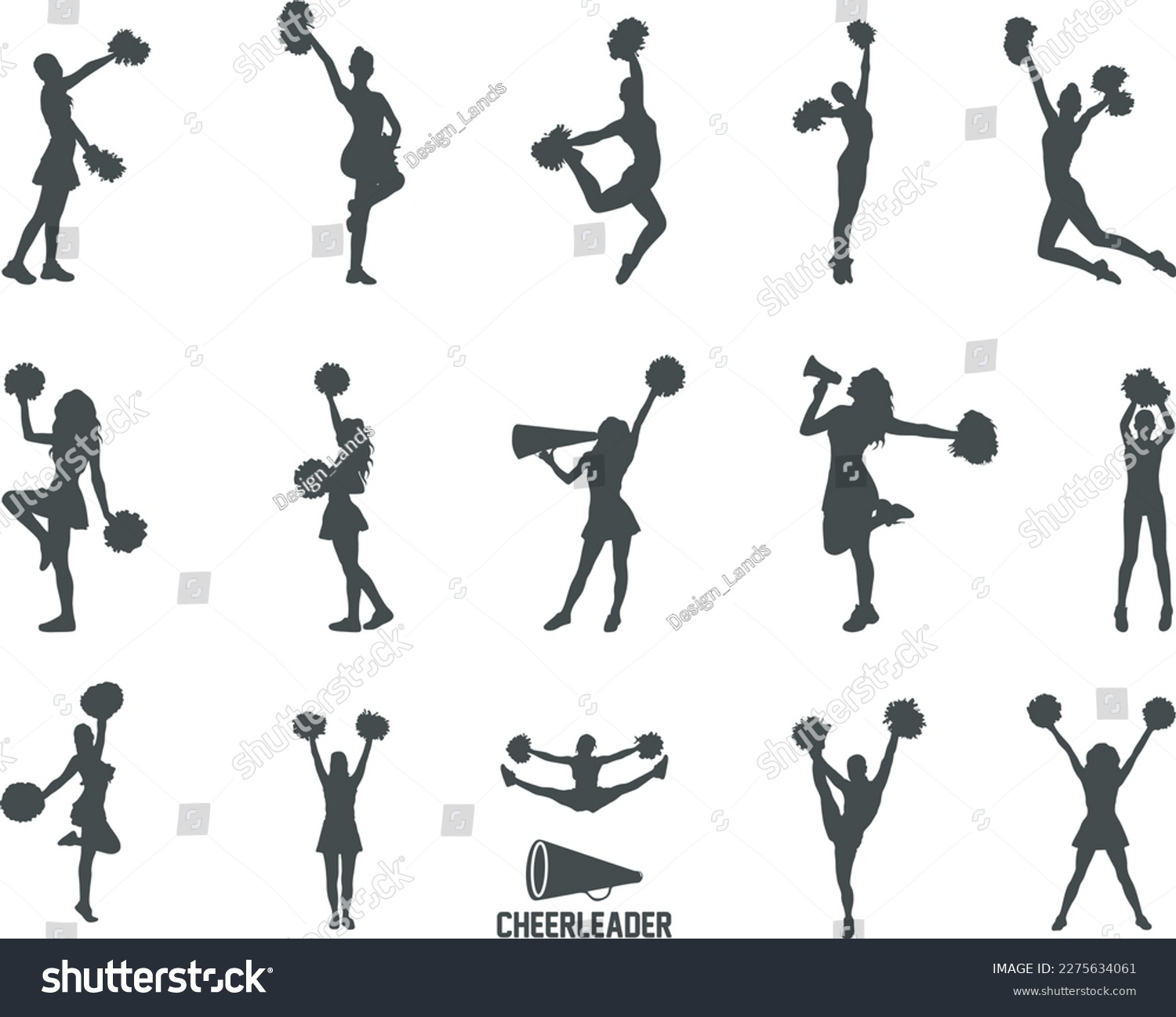 SVG of Cheerleader silhouette, Cheerleader SVG Cut Files, Cheer Svg, Cheer Girls Silhouette Bundle, Cheerleader silhouettes, Cheerleader girl vector svg