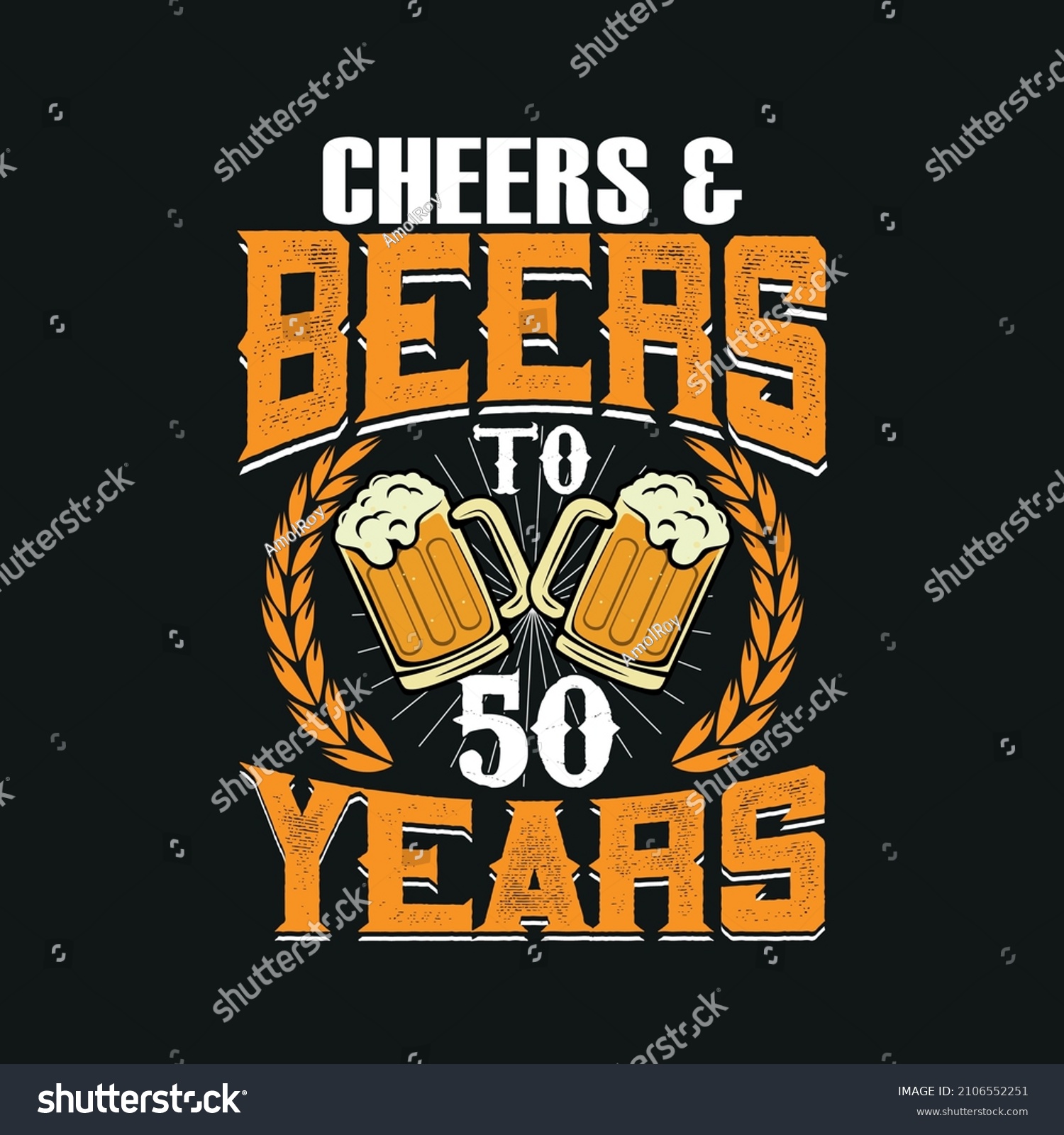 SVG of Cheers And Beers To 50 Years vintage 50 years Birthday design vector illustration eps svg