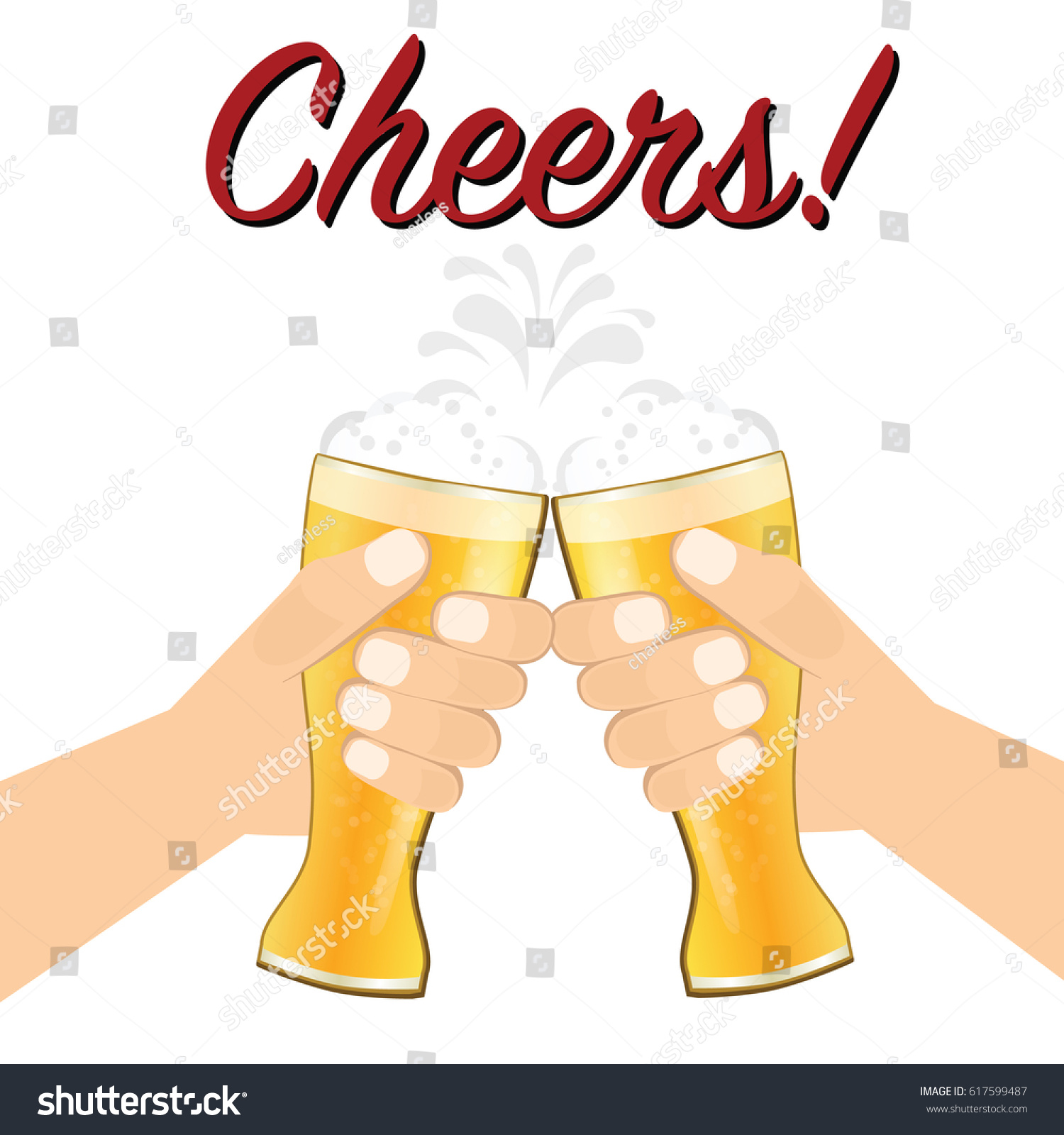 Cheers Beer Glasses Vector Illustration Stock Vector (Royalty Free ...