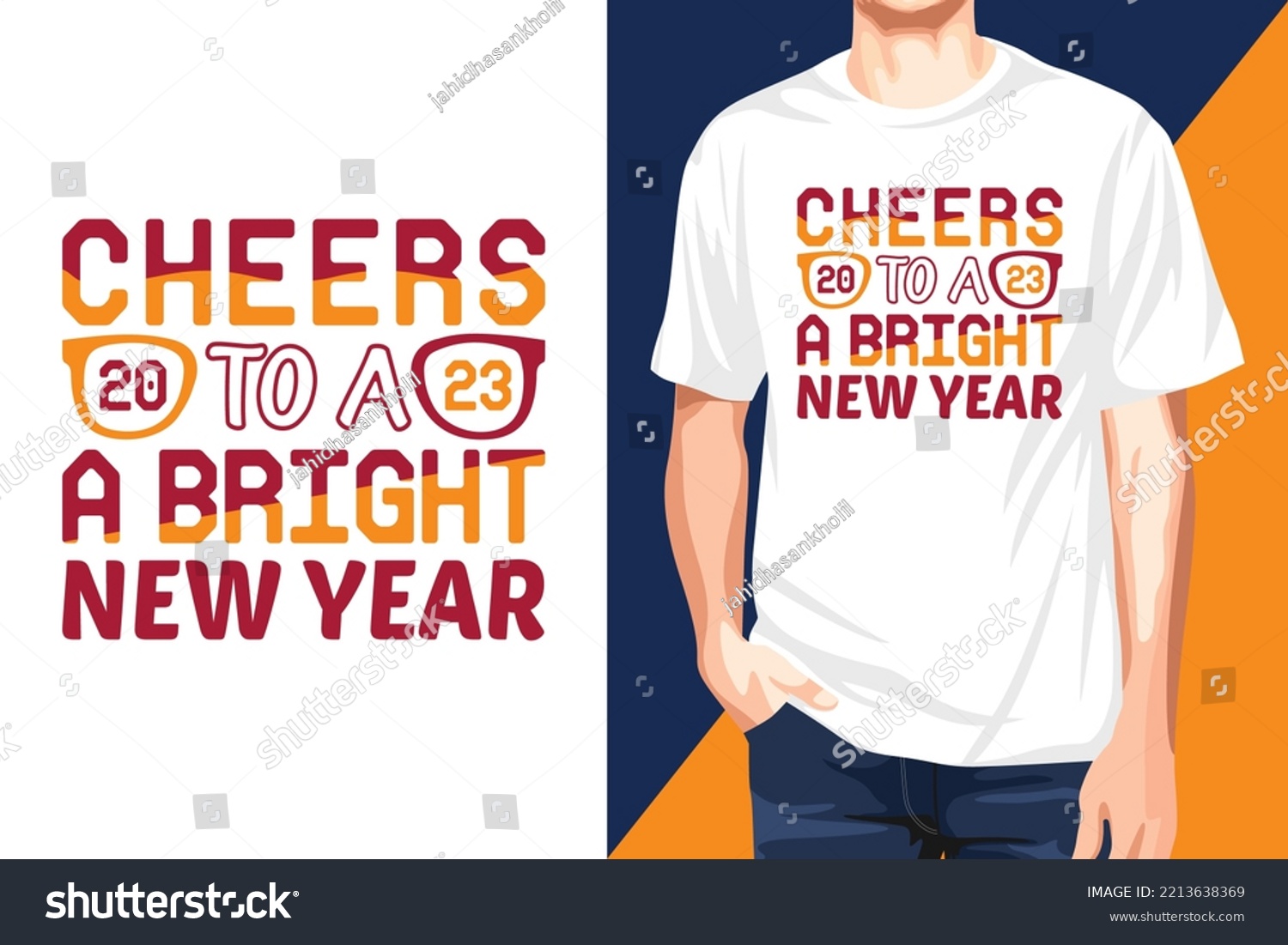 SVG of Cheers to a bright new year t-shirt design, Happy new year 2023 t-shirt design, New year t-shirt design, 2023 t-shirt design svg