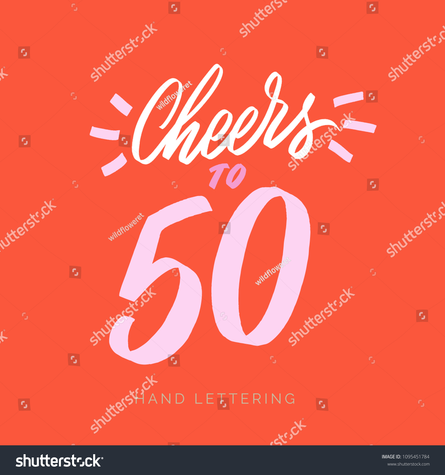 SVG of Cheers to 50. Fun Happy birthday card idea. Hand drawn concept for your design. Custom typography and modern hand lettering. Can be printed on cards, apparel, cups, bags, etc. svg