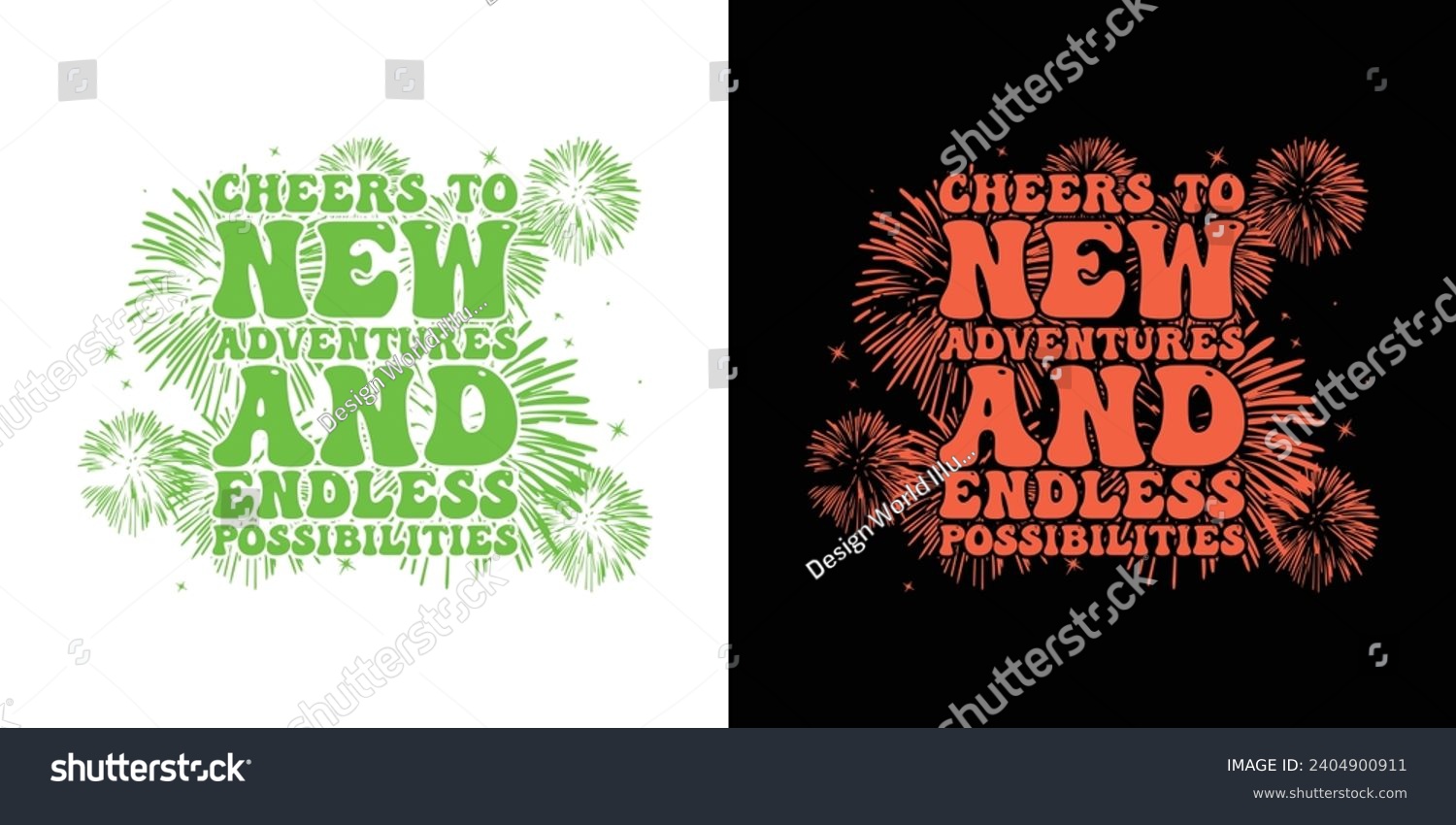 SVG of Cheers to new adventure and endless possibilities - typography vintage graphic happy new year t shirt design. Happy new year 2024 t shirt design svg