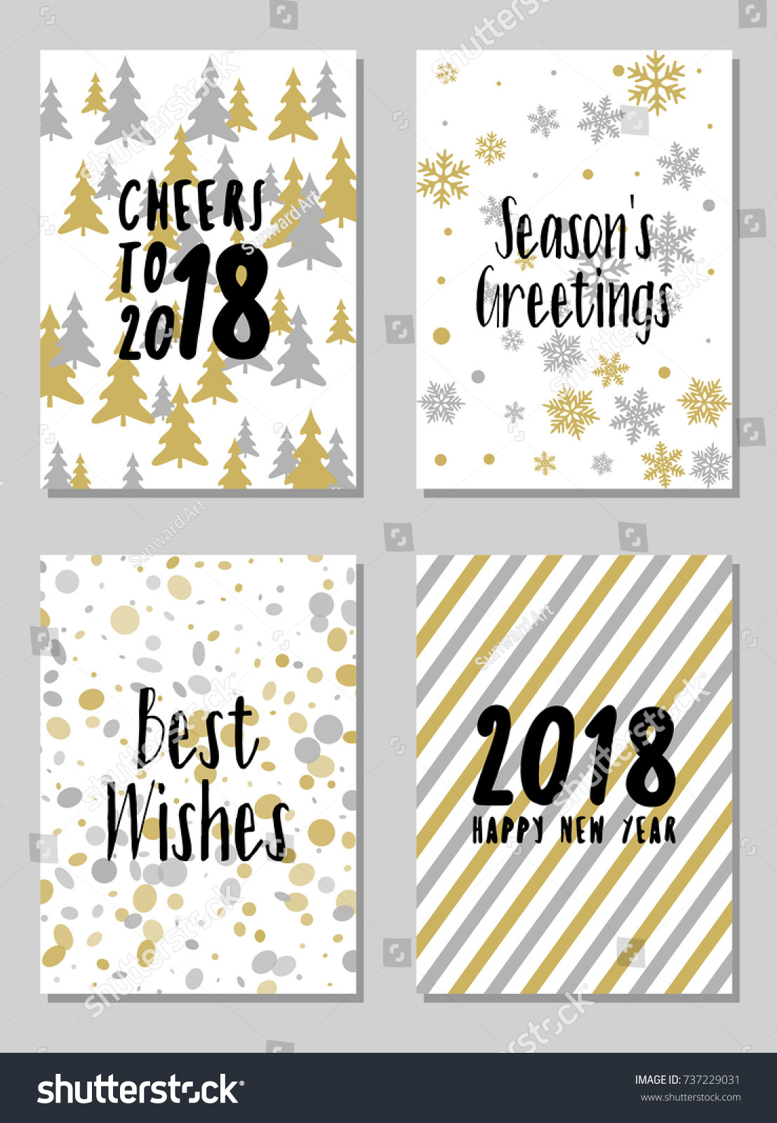 Cheers 2018 New Year Best Wishes Stock Vector