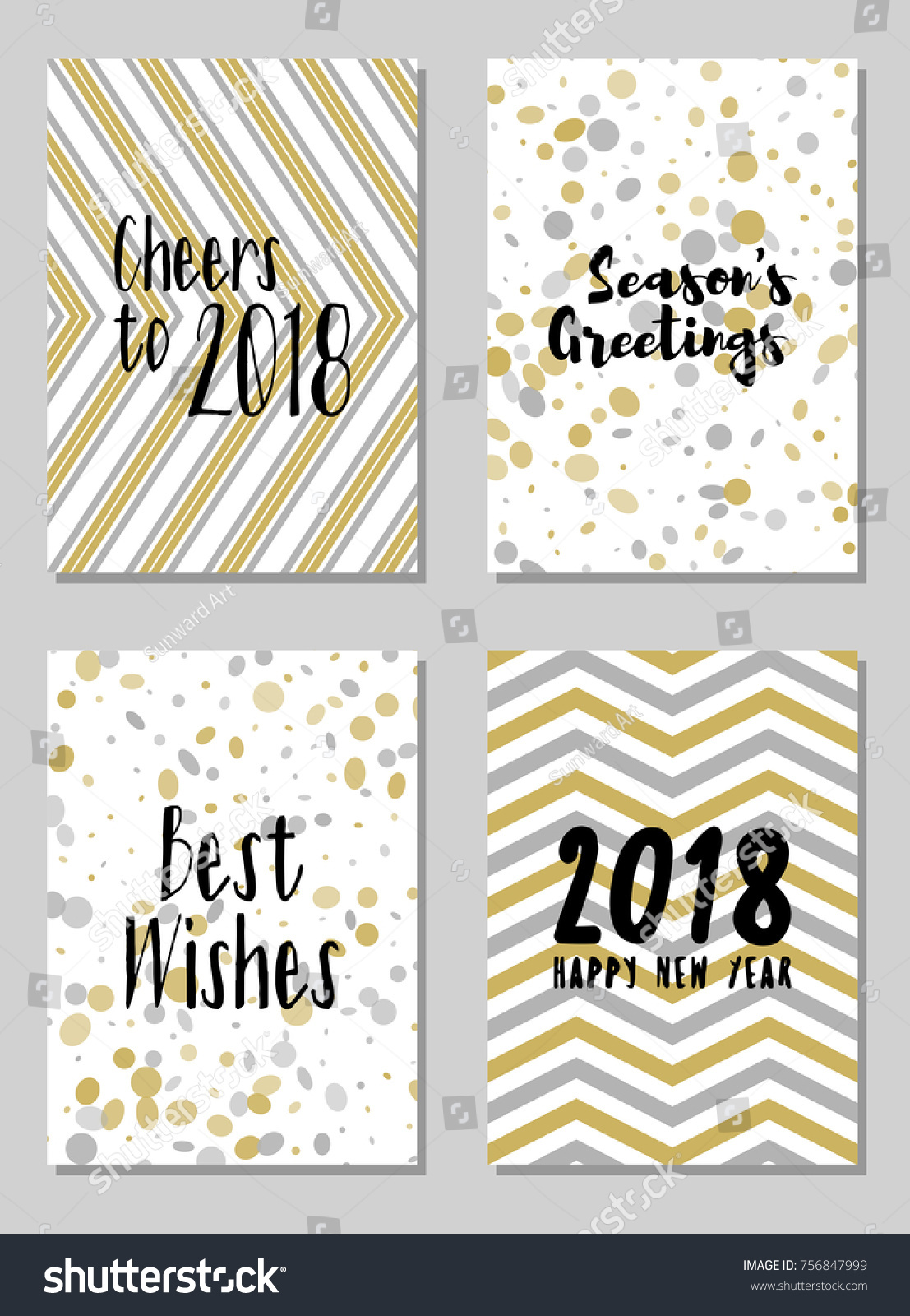 Cheers 2018 New Year Best Wishes Stock Vector