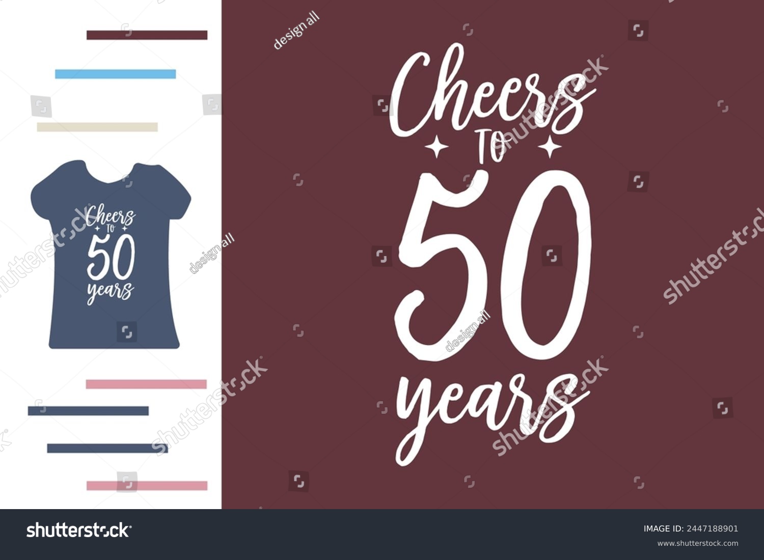 SVG of Cheers to 50 years t shirt design svg
