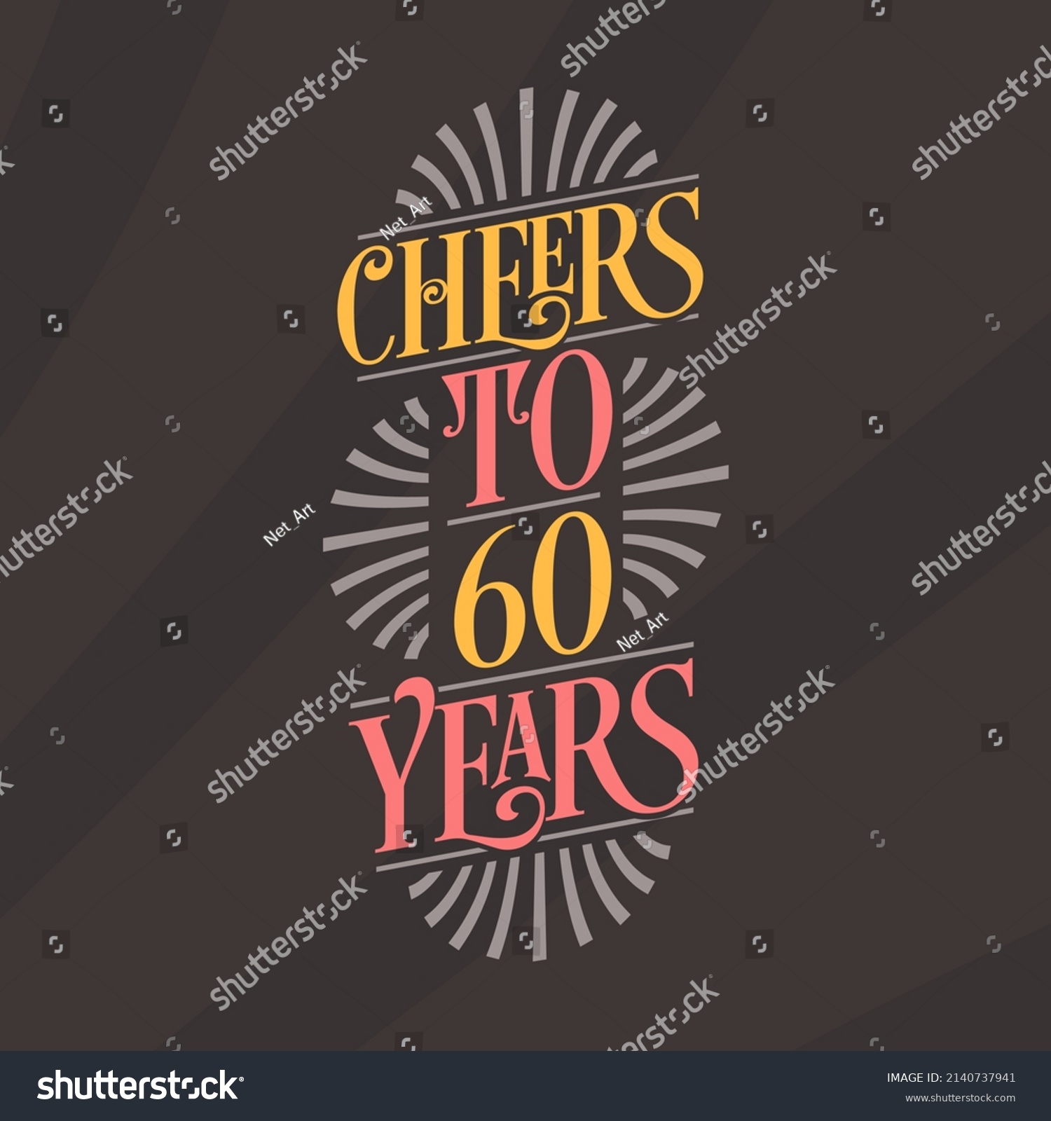 SVG of Cheers to 60 years, 60th birthday celebration svg