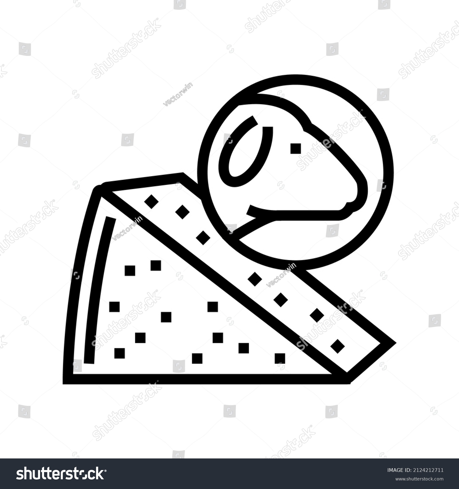 SVG of cheese sheep line icon vector. cheese sheep sign. isolated contour symbol black illustration svg