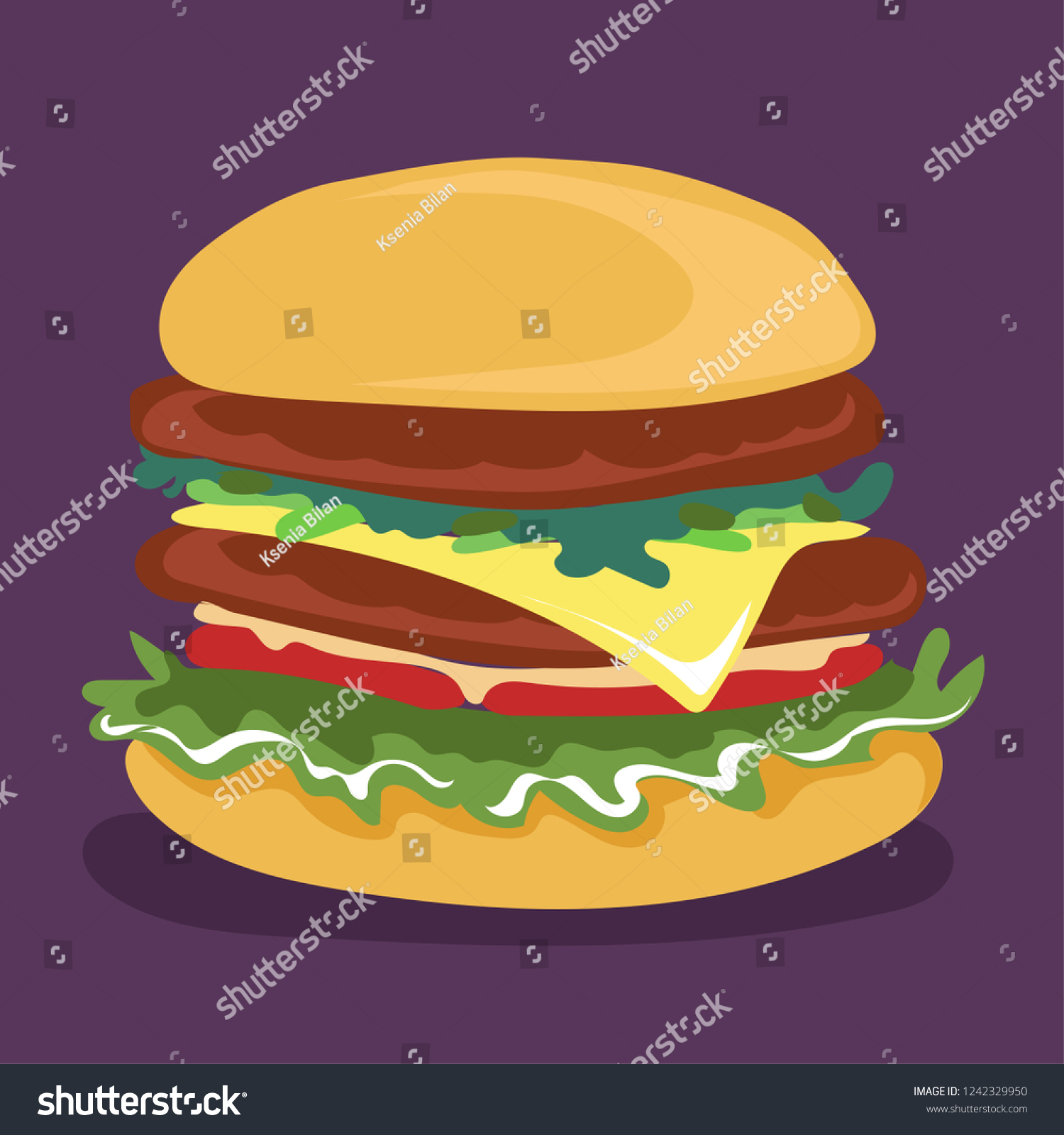 Cheeseburger Vector Illustration Stock Vector Royalty Free 1242329950 Cheeseburger Vector Illustration Stock Vector Royalty Free 1242329950