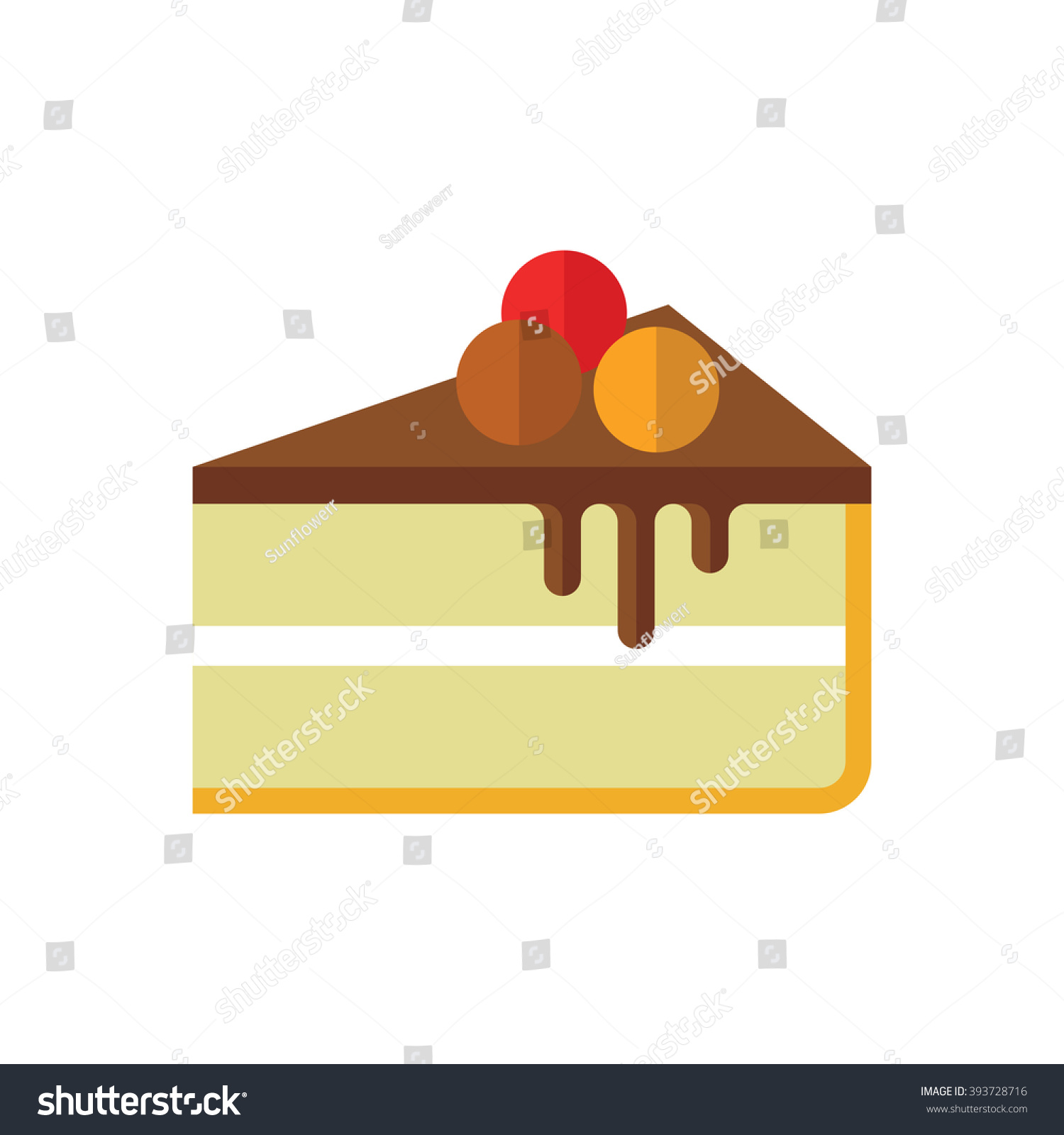 Cheesecake Illustration Slice Cake Three Berries Stock Vector (Royalty ...