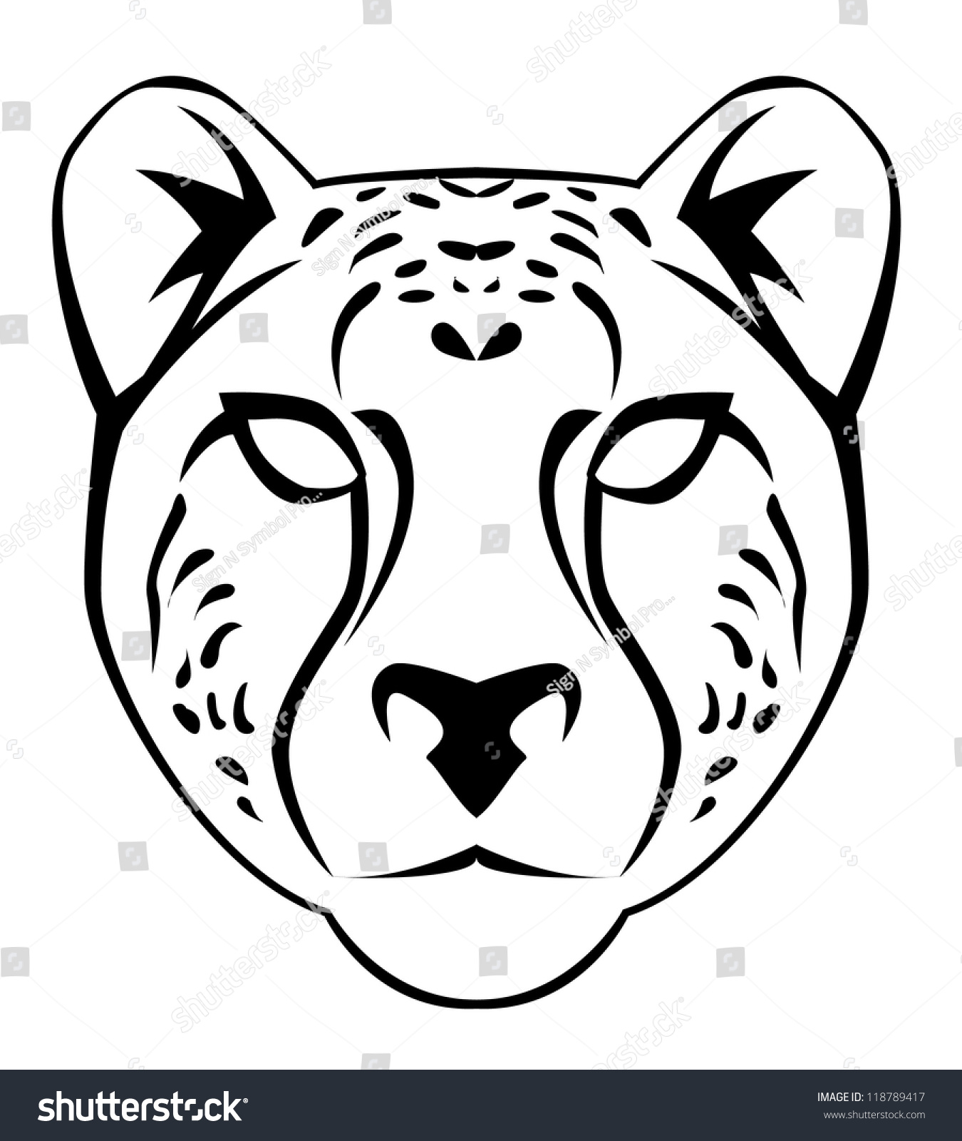 Cheetah Face Stock Vector Illustration 118789417 : Shutterstock