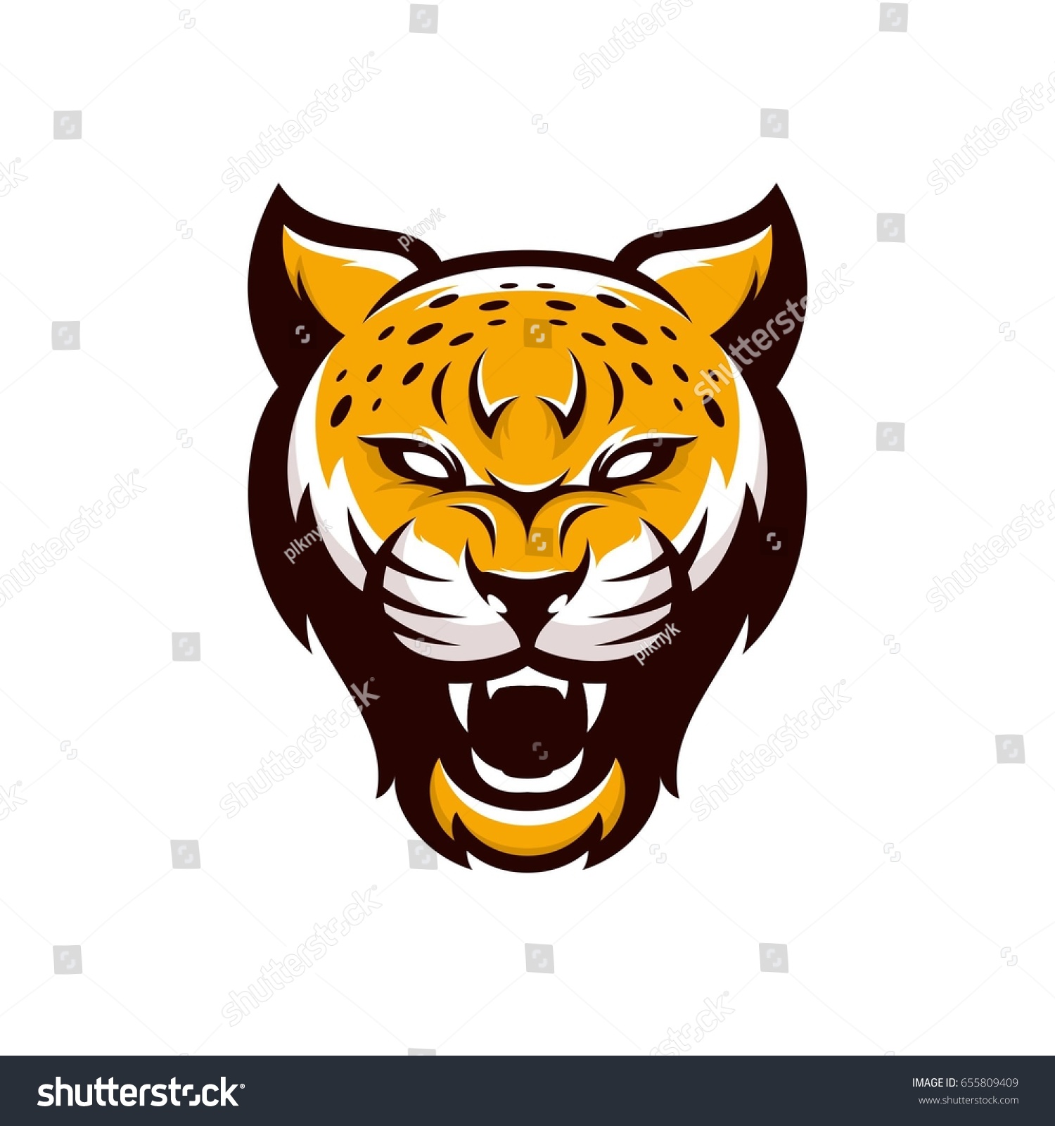 Cheetah Head Wild Mascot Head Vector Stock Vector (Royalty Free) 655809409