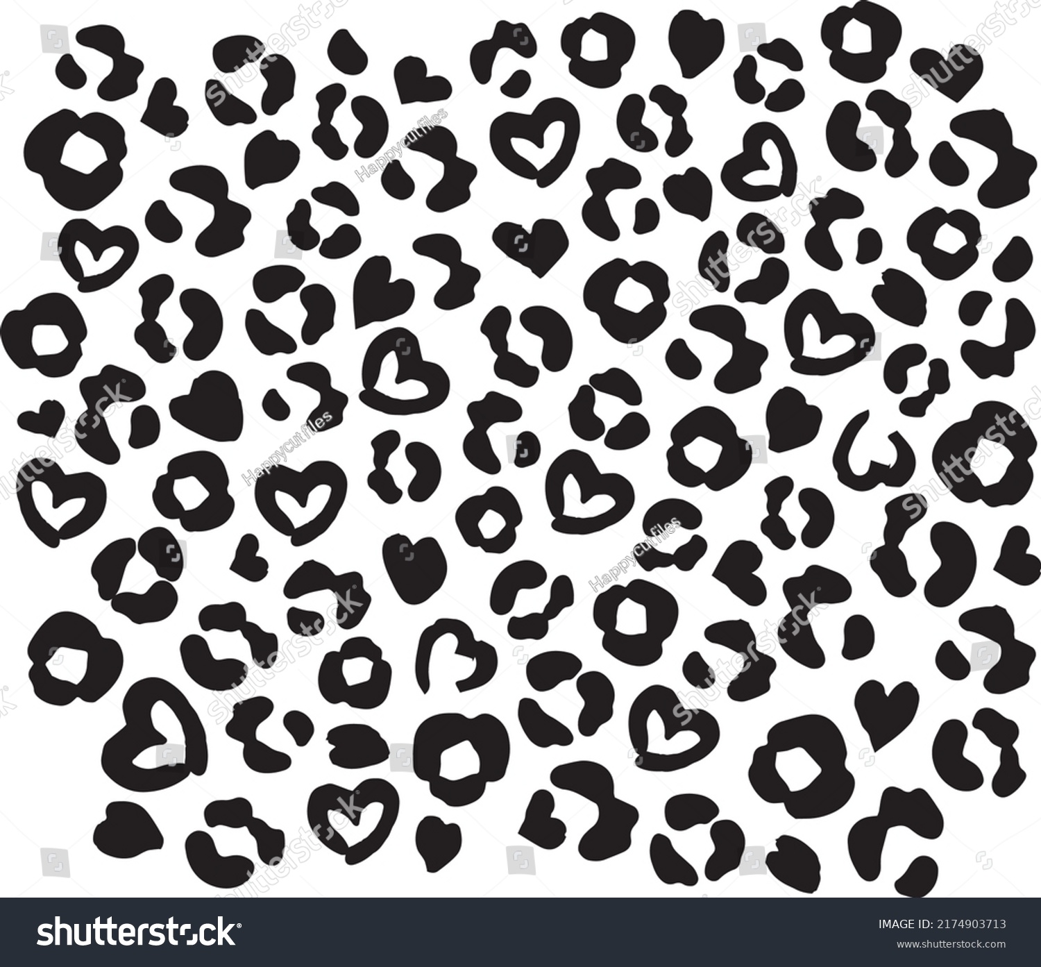 SVG of Cheetah Heart Print Pattern Vector Seamless Leopard Heart Print  svg