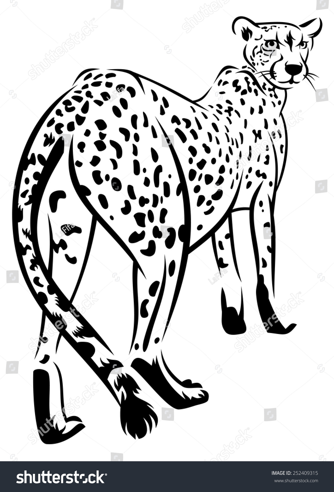 Cheetah Silhouette Stock Vector (Royalty Free) 252409315