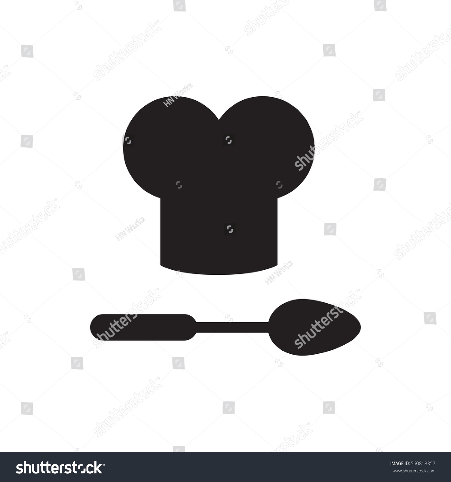 Chef Hat Spoon Icon Illustration Stock Vector (Royalty Free) 560818357 ...