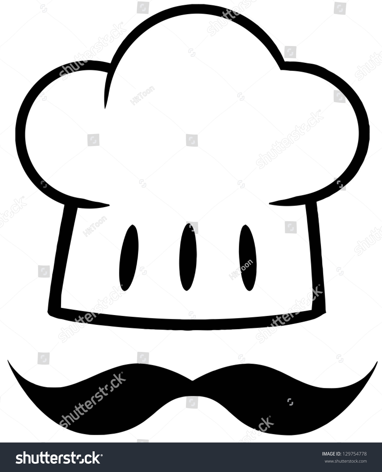 Chef Hat Mustache Logo vector de stock (libre de regalías) 129754778