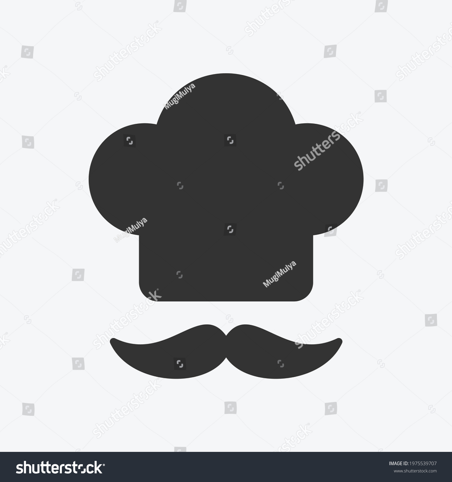 Chef Hat Moustache Icon Logo Vector Stock Vector (Royalty Free