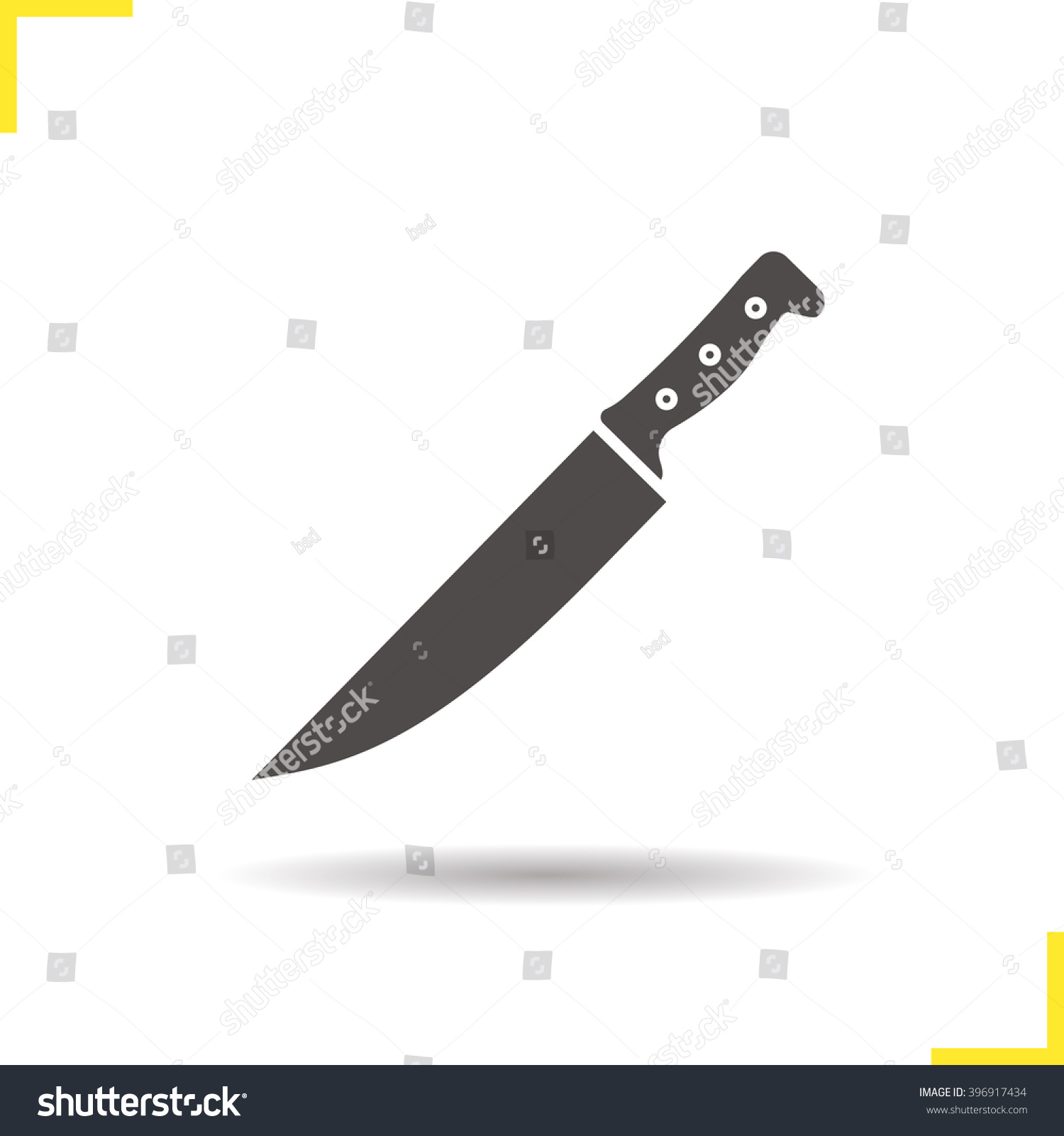Kitchen Knife Vector chefs knife icon drop shadow silhouette stock vector 396917434 Kitchen Knife Vector chefs knife icon drop shadow silhouette stock vector 396917434