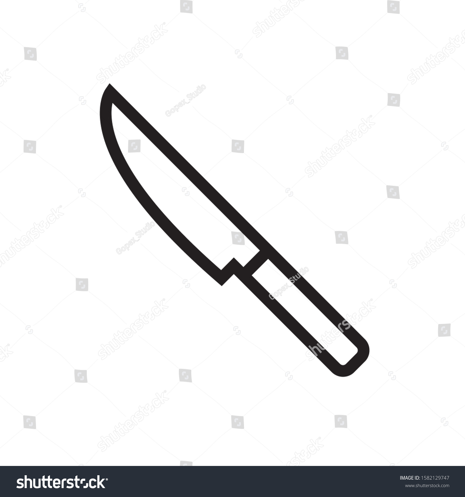 Chefs Knife Icon Outline Style Template: Vector De Stock (libre De ...