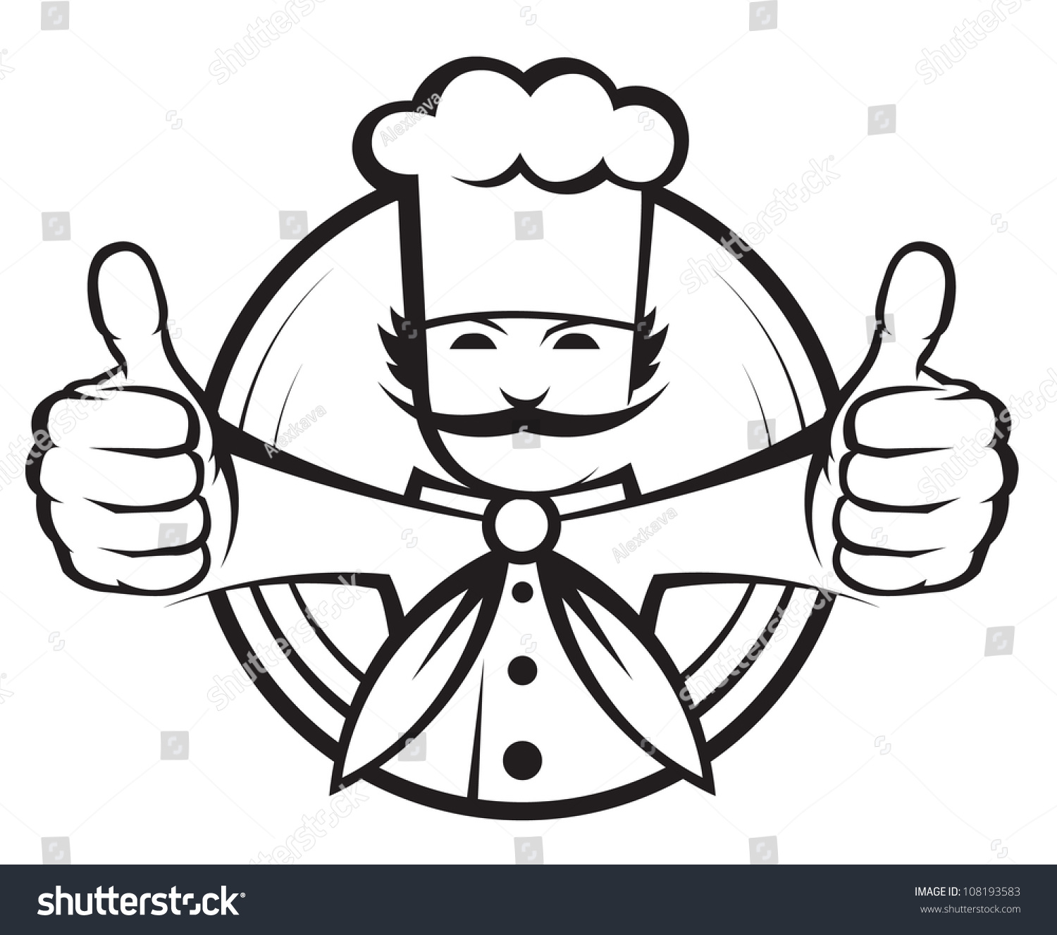 Chef Big Mustache Stock Vector Royalty Free