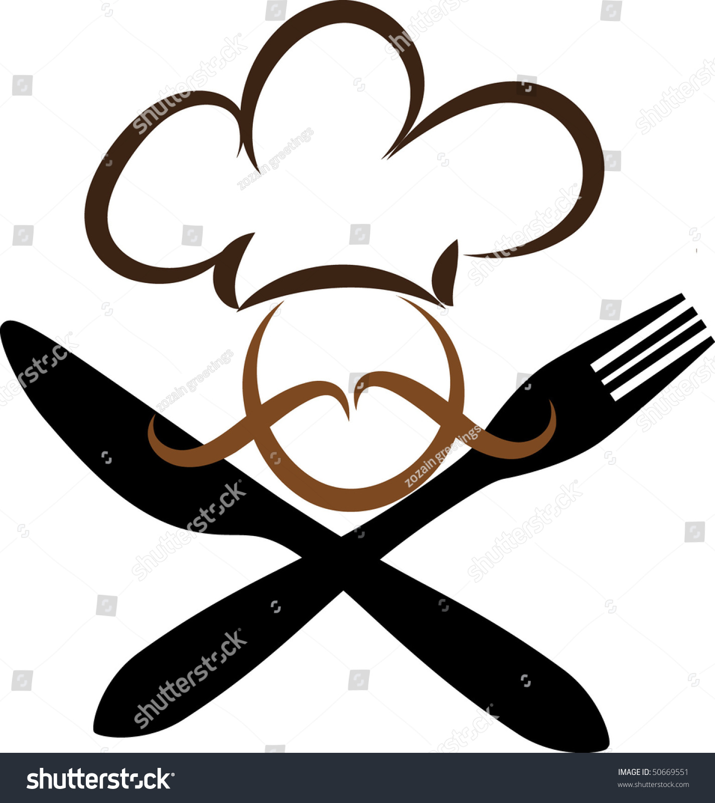 Chef Knife Fork Stock Vector (Royalty Free) 50669551