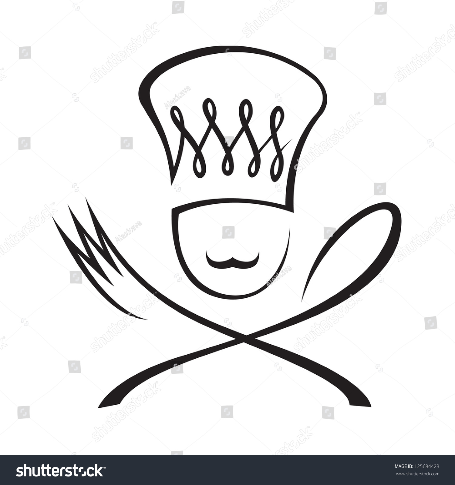 Chef Spoon Fork Stock Vector (Royalty Free) 125684423 | Shutterstock