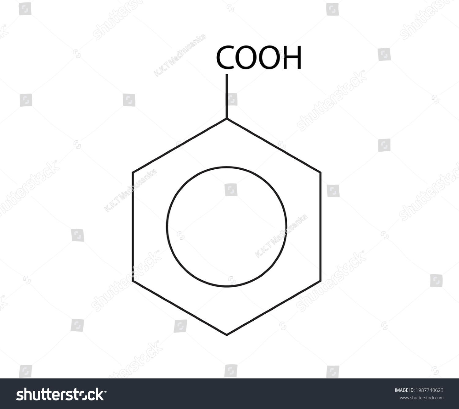 Chemical Illustration Benzoic Acid Molecule Structure Stock Vector Royalty Free 1987740623