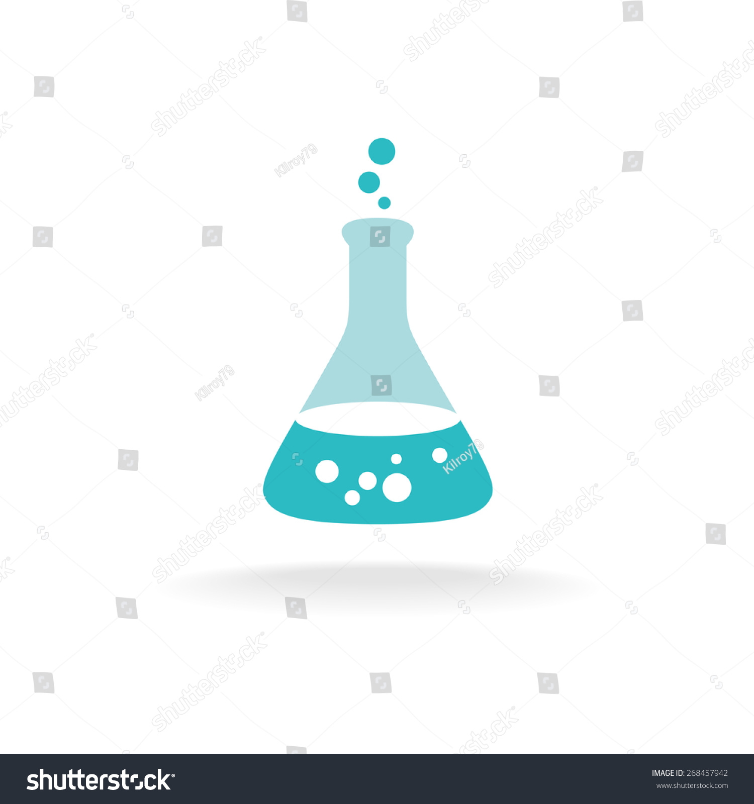 Chemical Logo With Conical Bulb Glass Flask And Bubbles Stock Vector ...