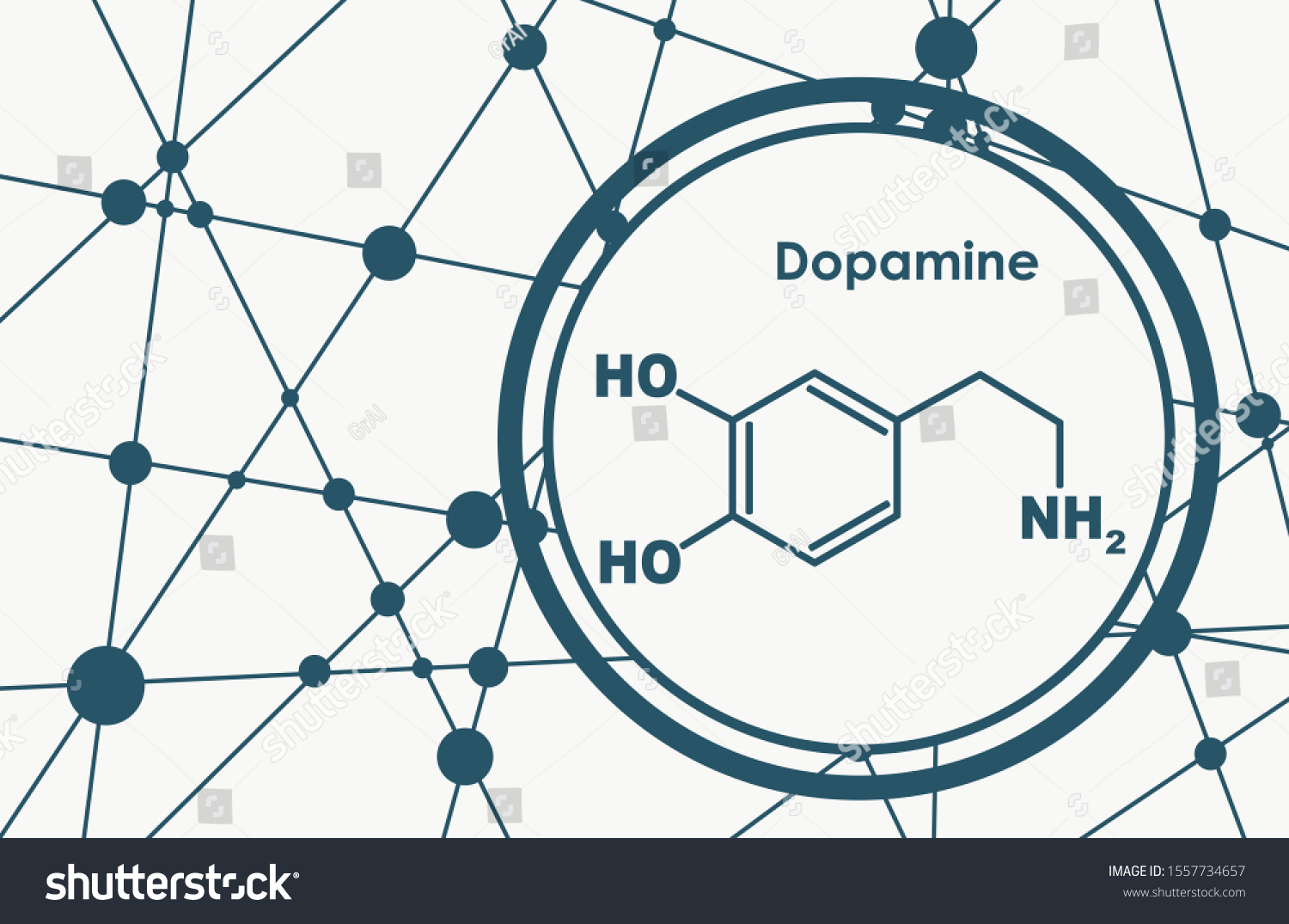 Vektor Stok Chemical Molecular Formula Hormone Dopamine Infographics ...