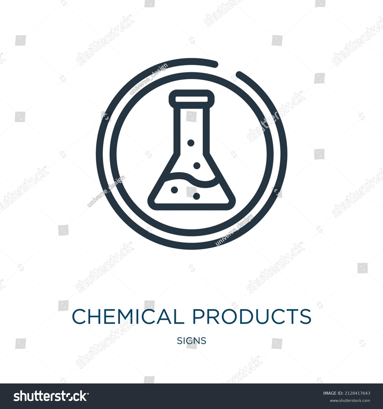 Chemical Products Thin Line Icon Chemical Stock Vector (Royalty Free ...