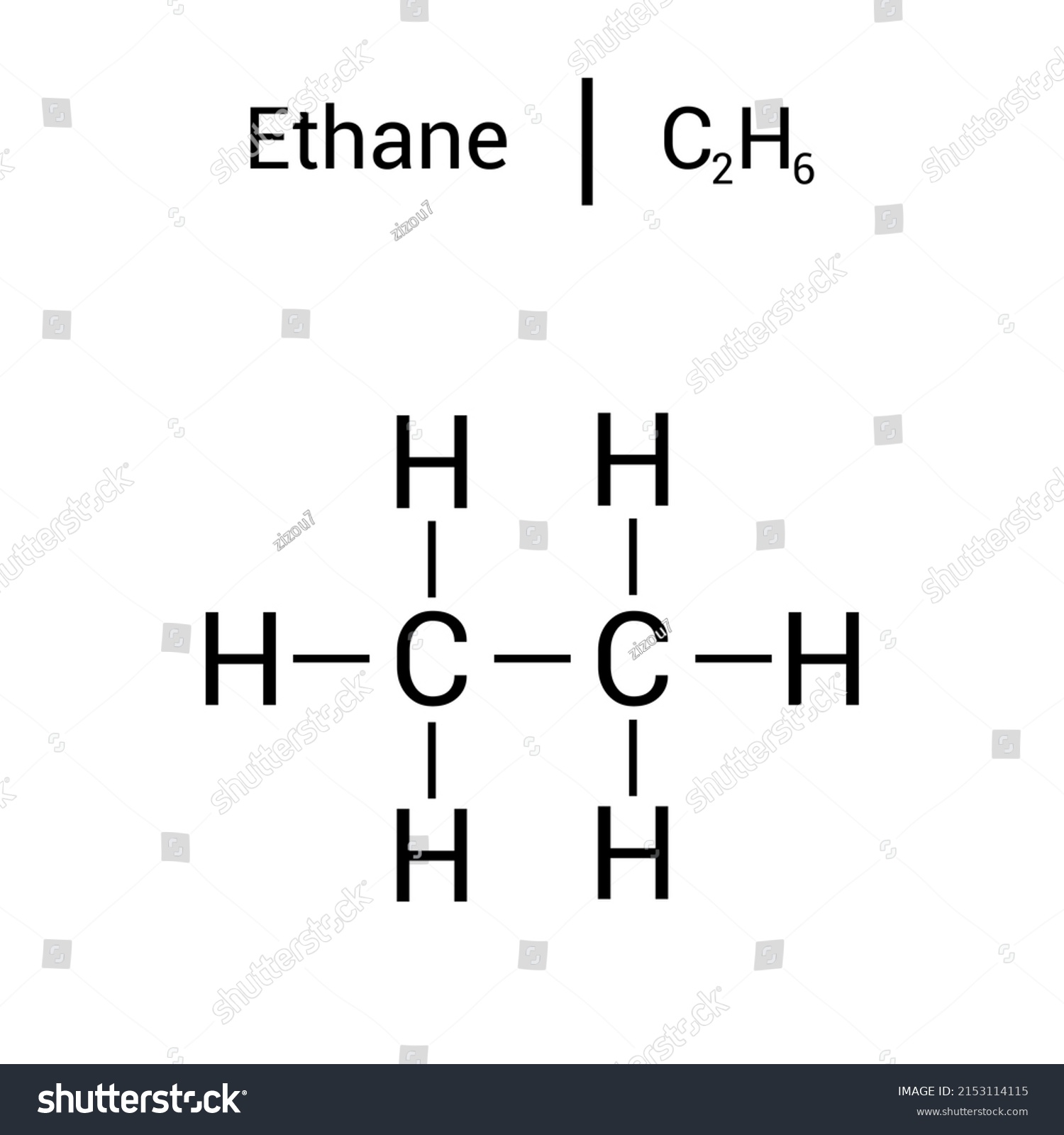 Chemical Structure Ethane C2h4 Stock Vector (Royalty Free) 2153114115 ...