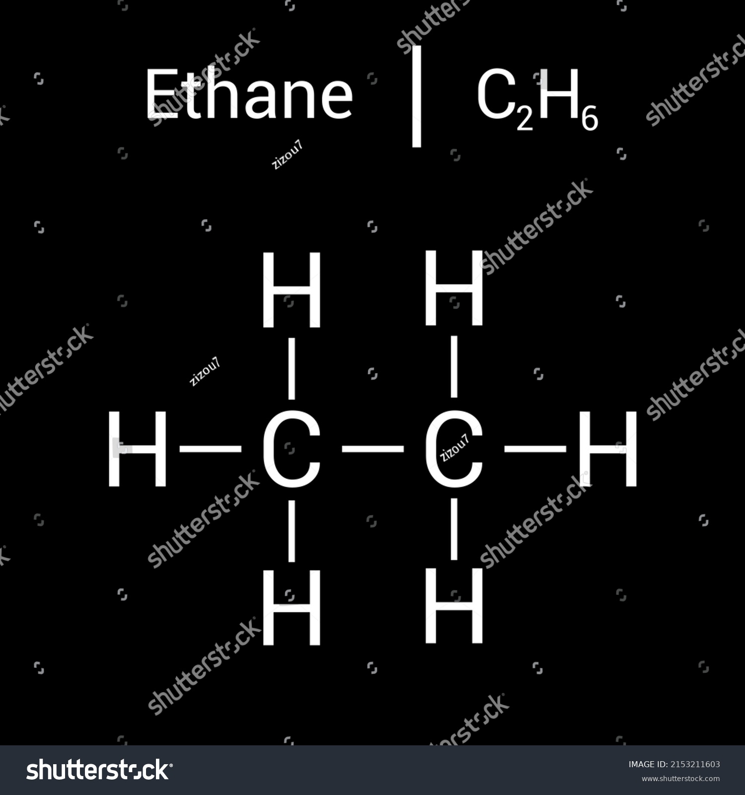 Chemical Structure Ethane C2h4 Stock Vector (Royalty Free) 2153211603 ...