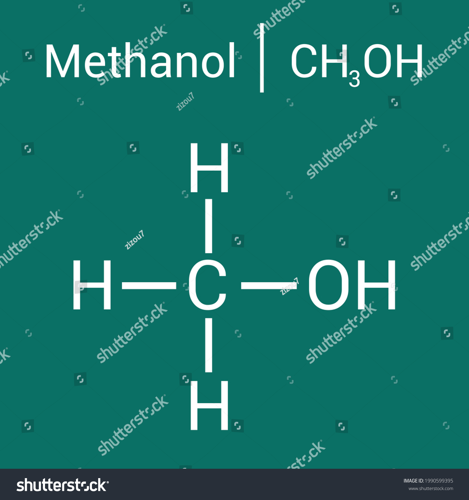 Chemical Structure Methanol Ch3oh Stock Vector (Royalty Free ...