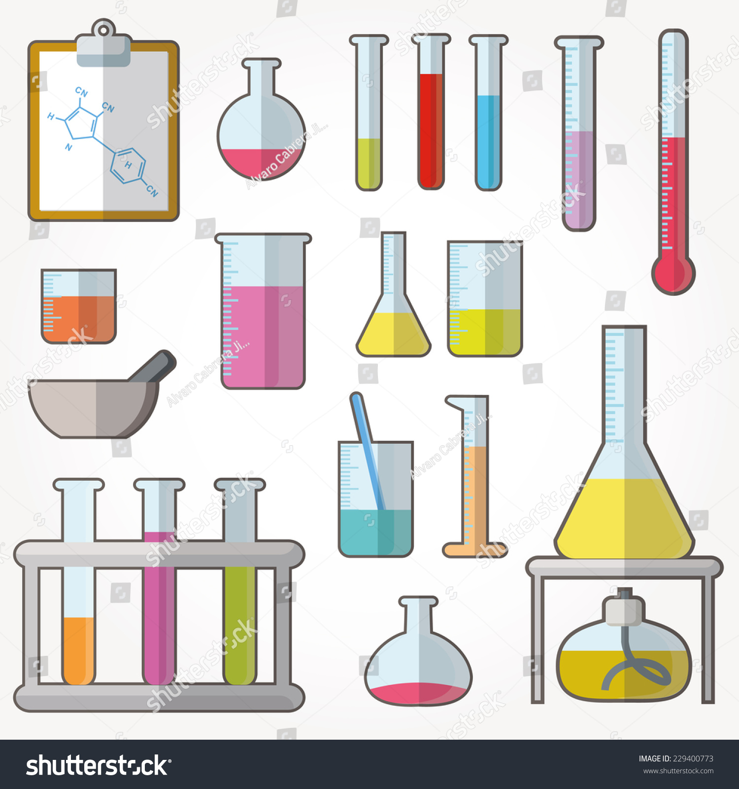 Chemical Test Tubes Icons Illustration Vector Stock Vector (Royalty ...