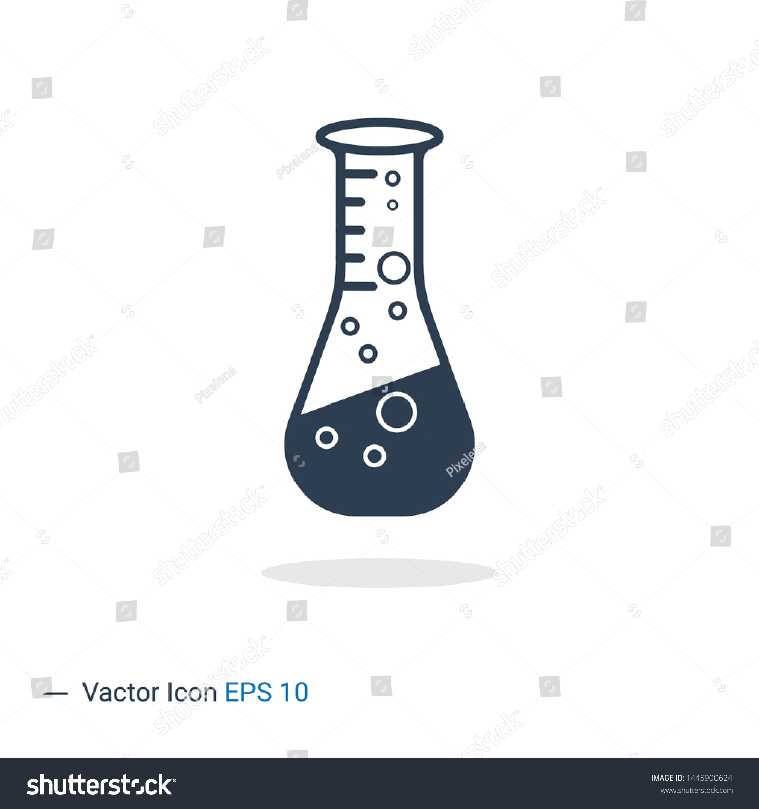 Chemistry Flask Icon Science Technology Beaker Stock Vector (Royalty ...