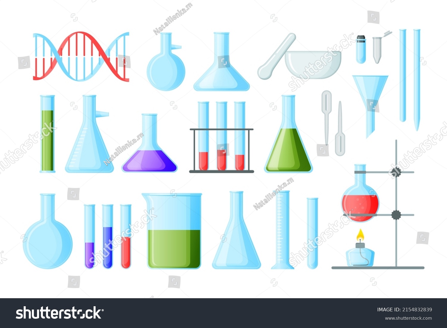 Chemistry Lab Tools Laboratory Instruments Experiment Stock Vector ...