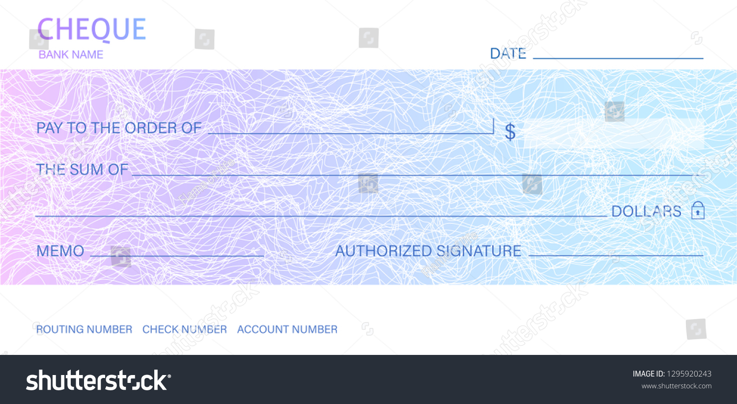 Cheque Check Chequebook Template Guilloche Pattern Stock Vector ...