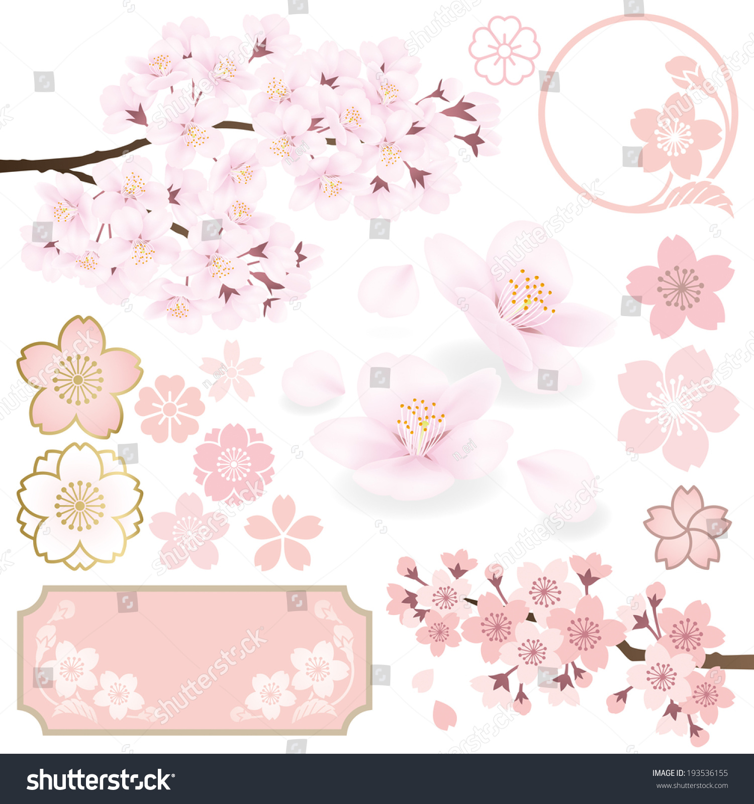 Cherry Blossom Stock Vector (Royalty Free) 193536155 - Shutterstock