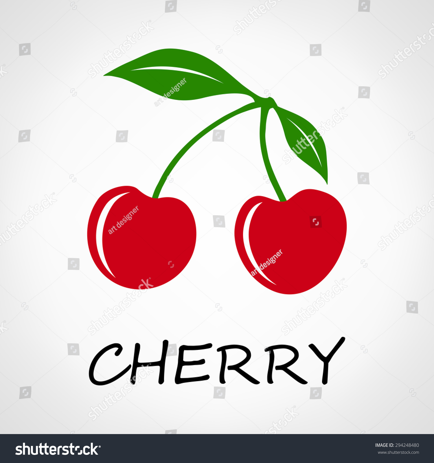 Cherry Vector Stock Vector (Royalty Free) 294248480 - Shutterstock